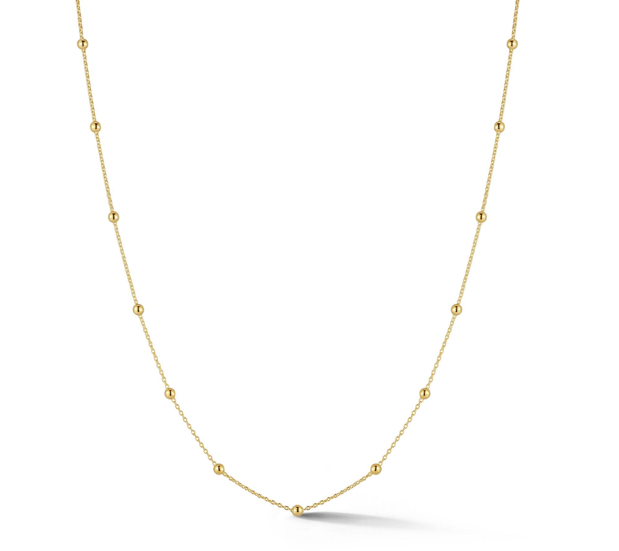 Italian Silver 2mm Ball 20" Chain Necklace, Sterling