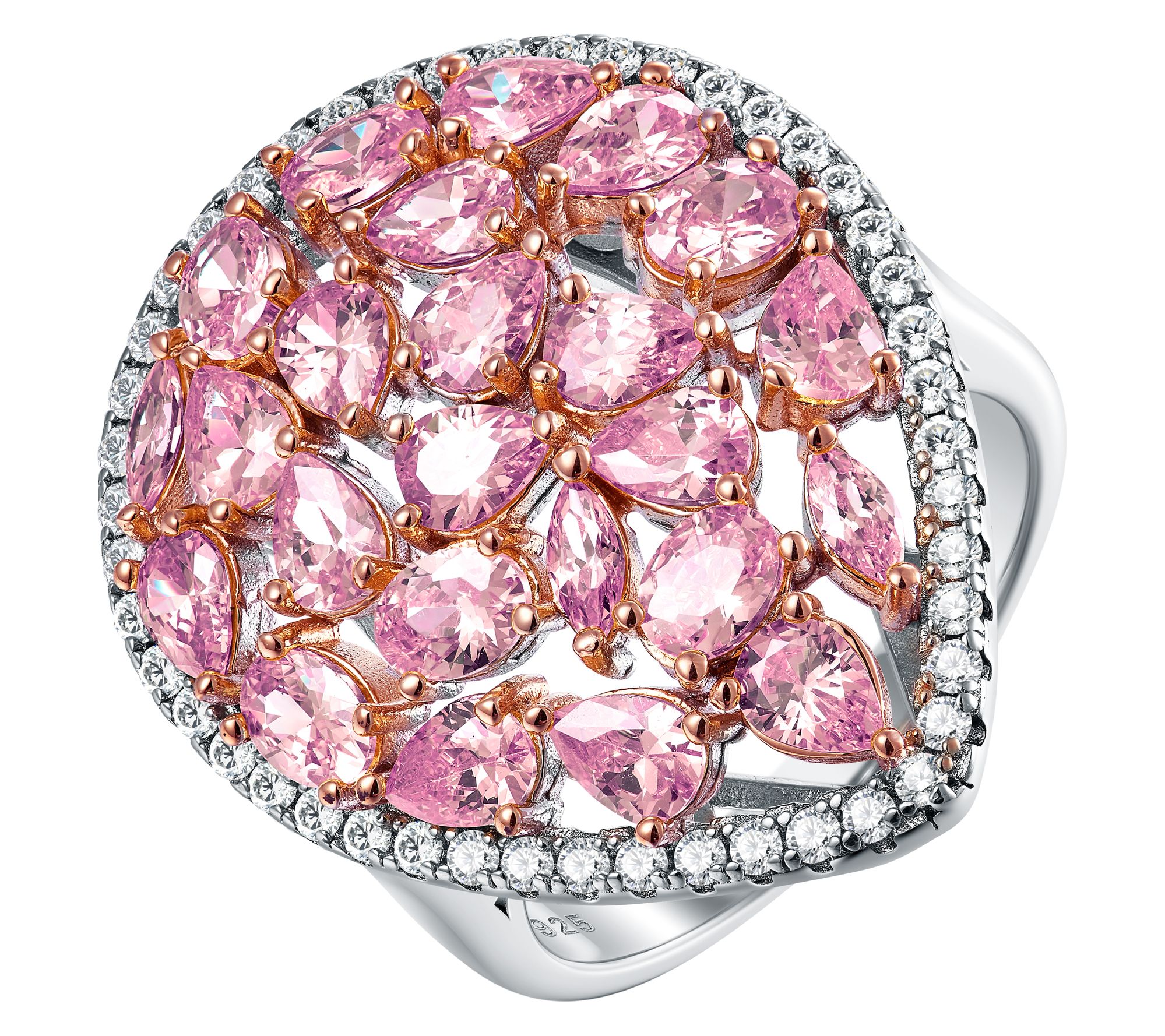 Diamonique x Jennifer Miller Cluster Cocktail Ring, Sterling