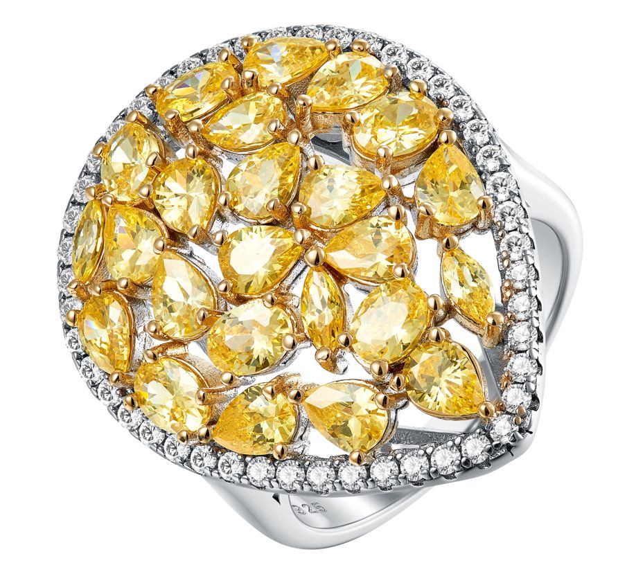 Diamonique x Jennifer Miller Cluster Cocktail Ring, Sterling