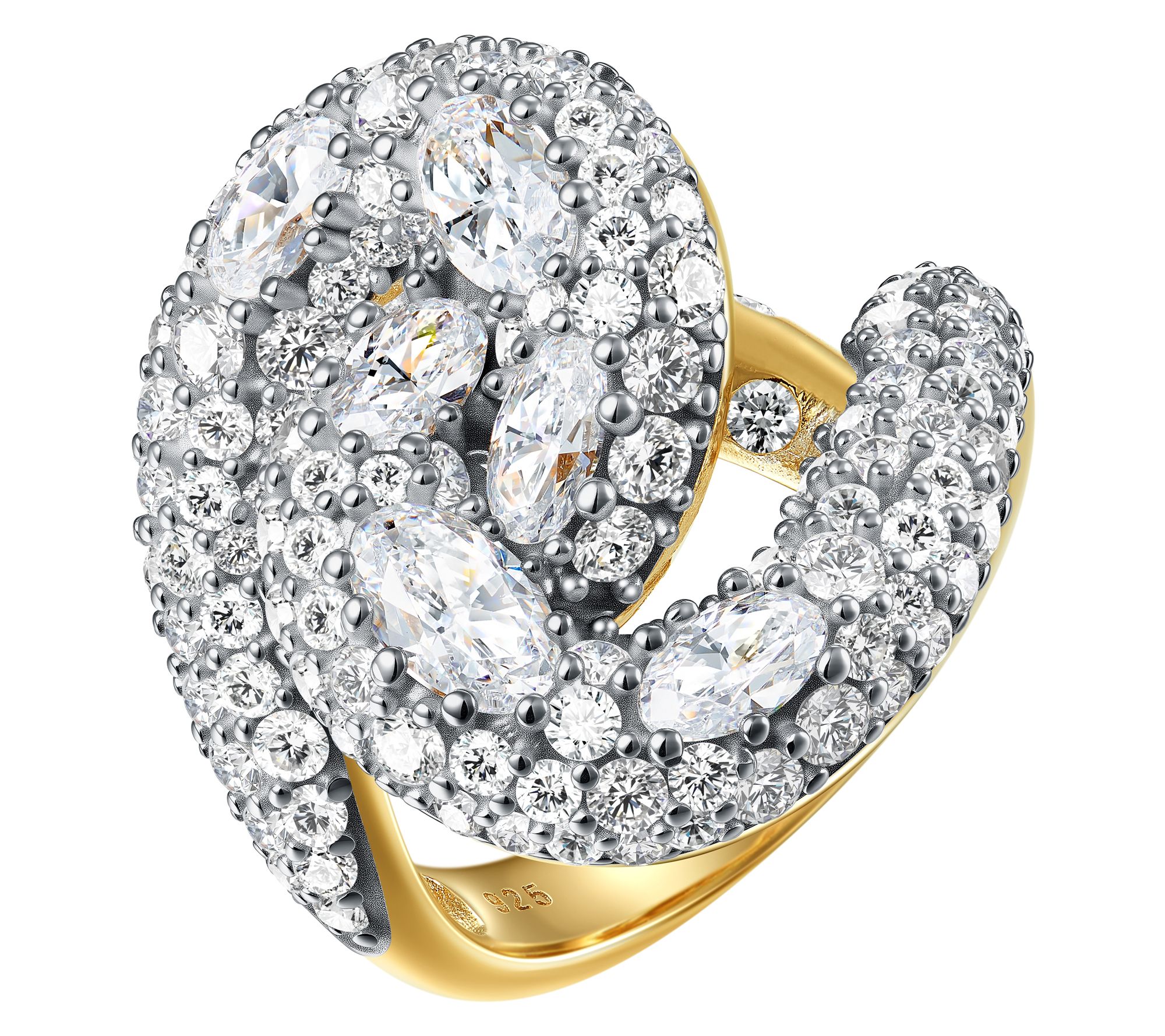 Diamonique X Jennifer Miller Overlapping Pave Ring, Sterling