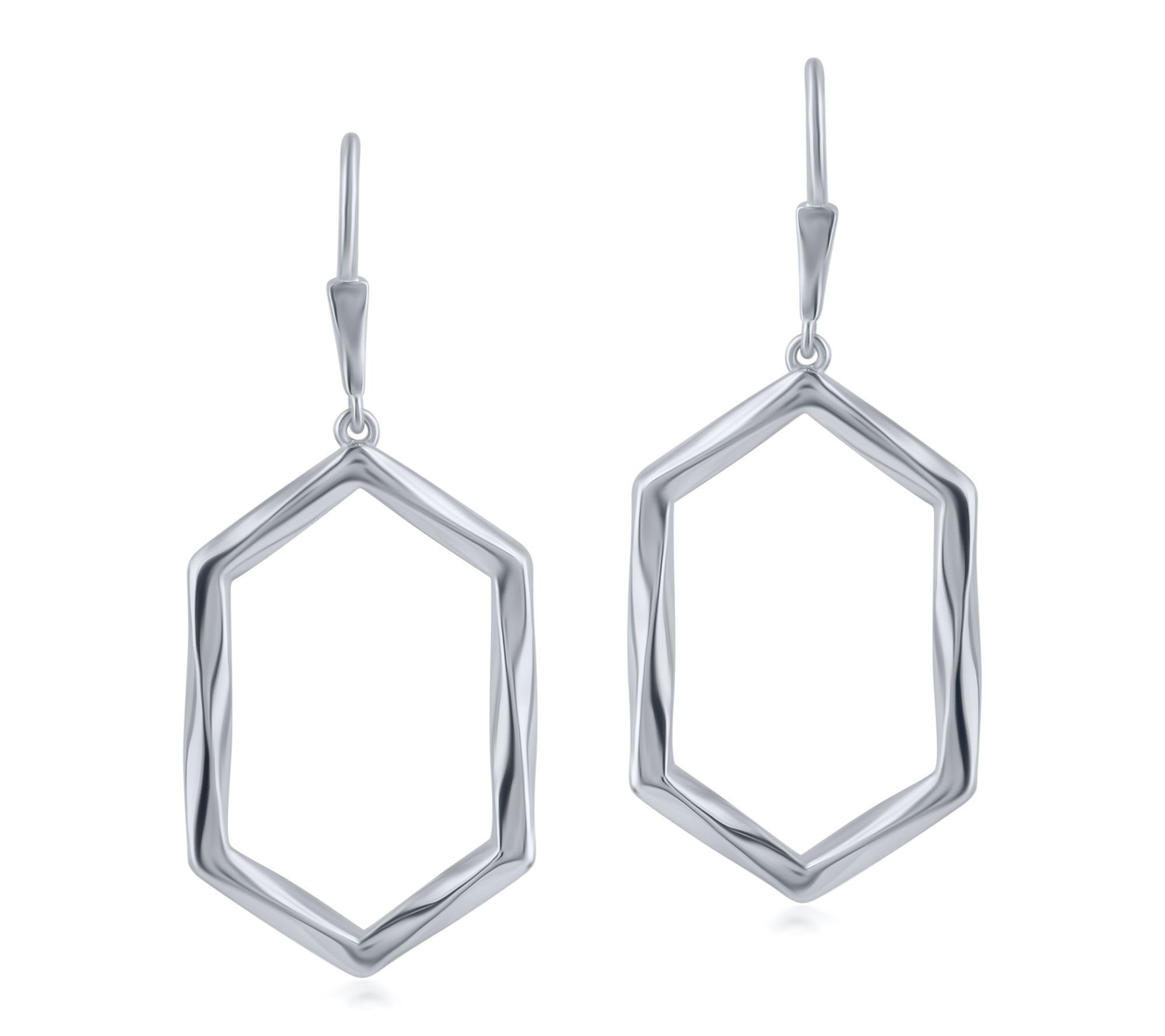 Christian James Sterling Silver 2" Geometric Dangle Earrings