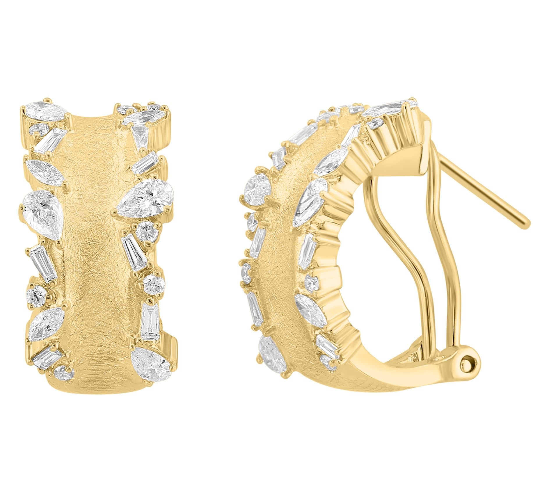 Effy 1.00 cttw Diamond Hoop Earrings, 14K Gold