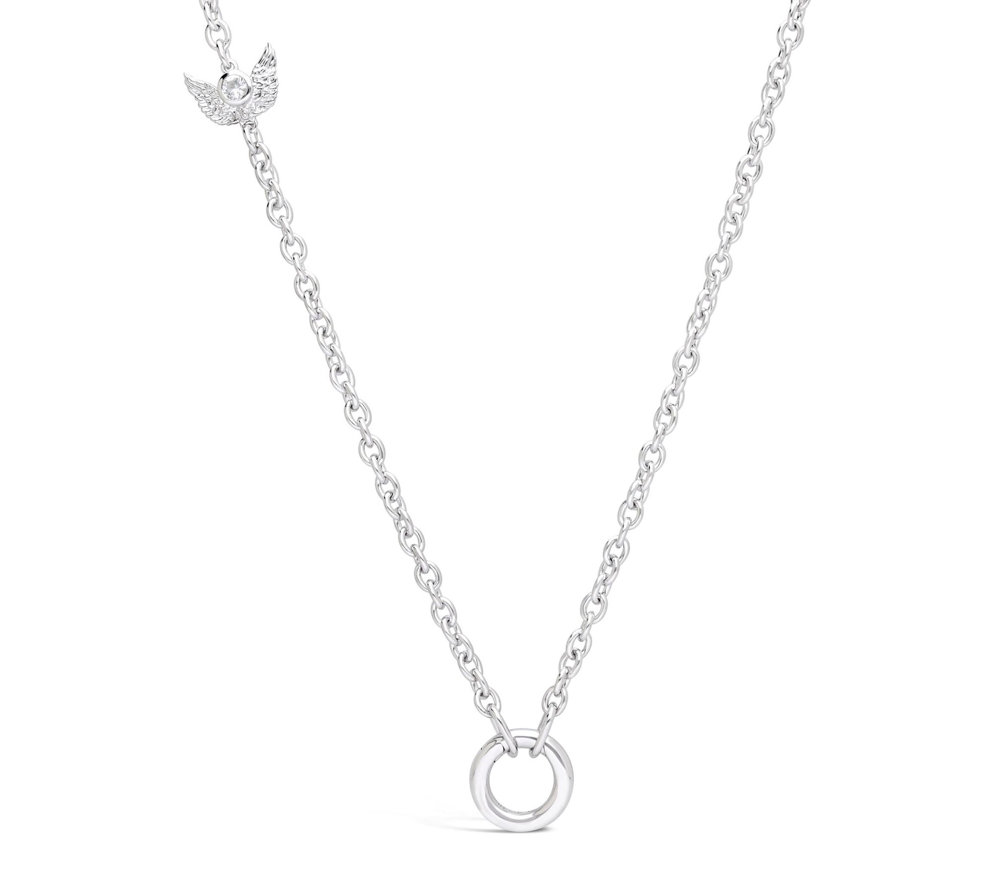 Goddaughters Sterling Angel on my Shoulder Charm Necklace