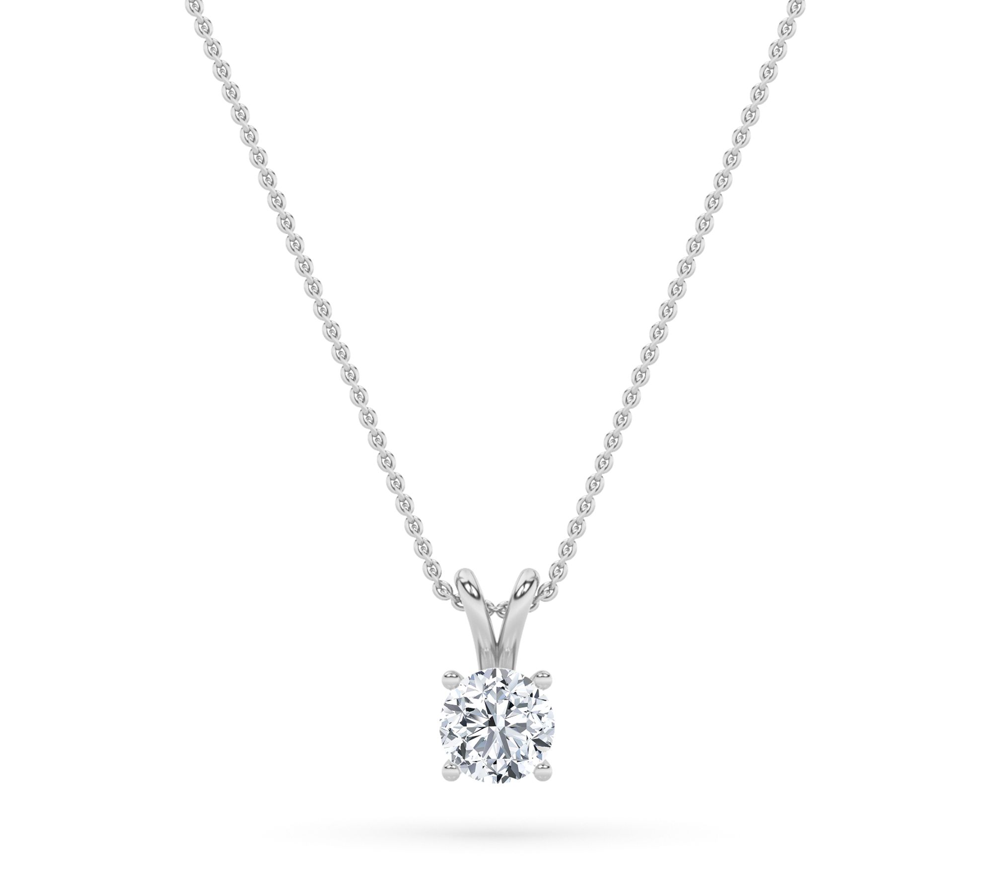 Fire Light 1.00 cttw Lab Grown Diamond Round Cut Necklace, 14K