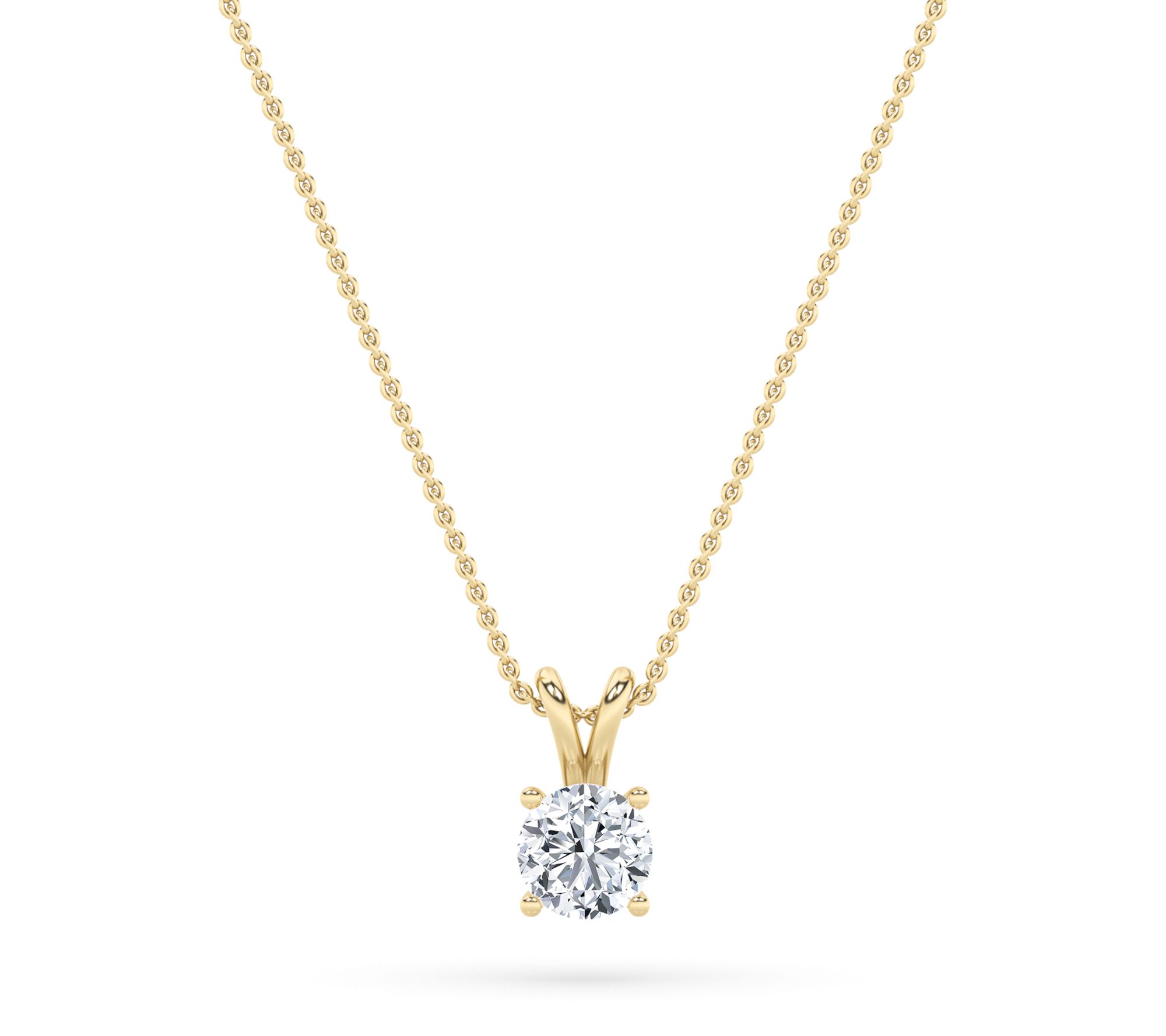Fire Light 1.00 cttw Lab Grown Diamond Round Cut Necklace, 14K