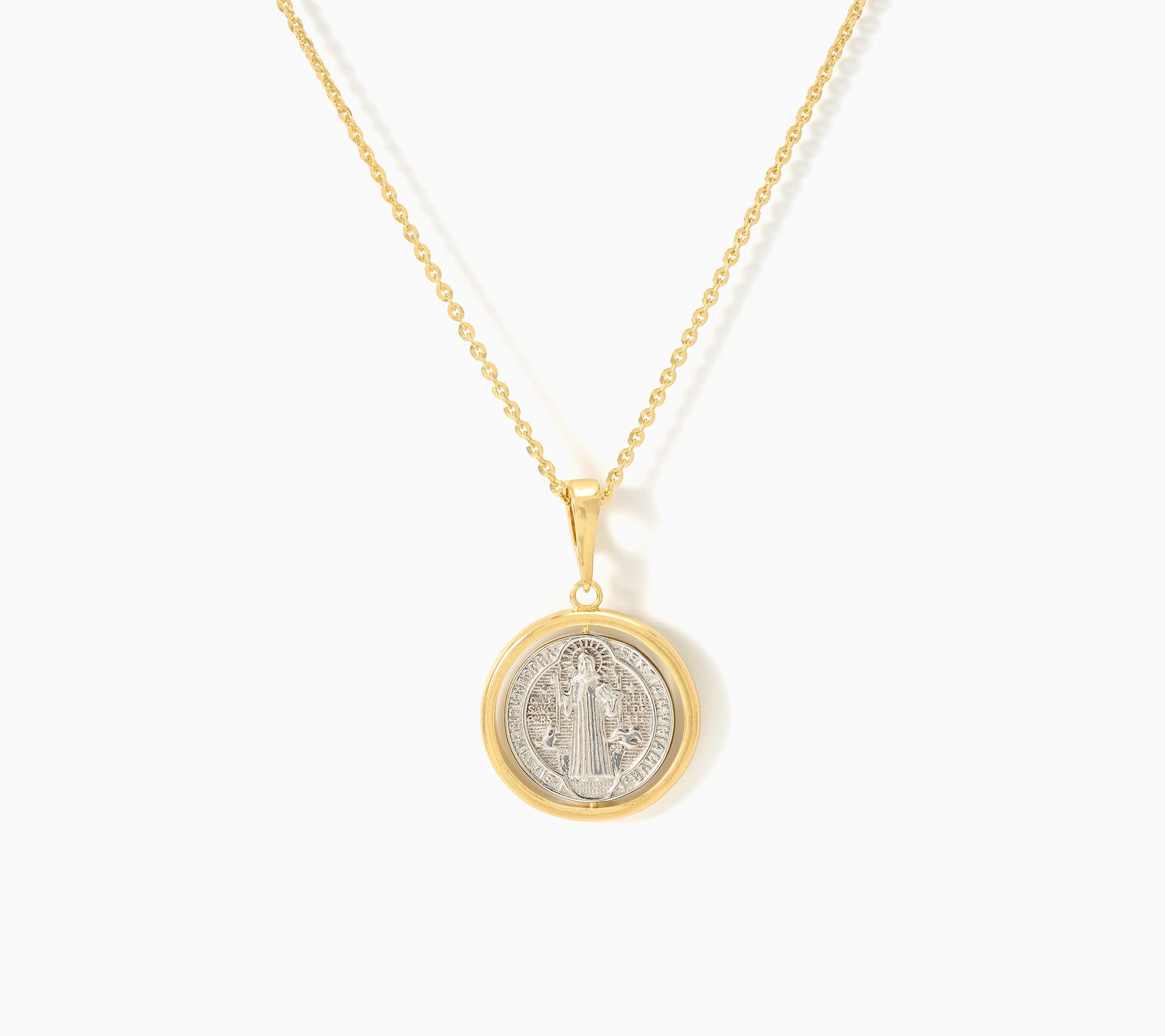 David Markstein Bronze Swivel St. Benedict Enhancer with Chain
