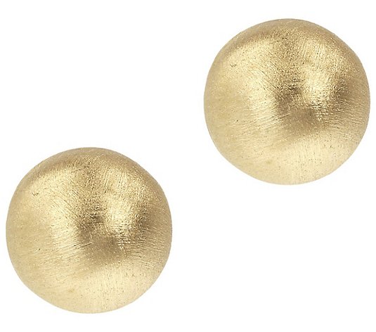 Veronese 18K Gold-Clad 12mm Satin Finished BeadEarrings