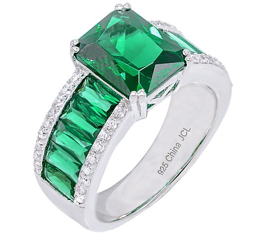Diamonique 10.65 cttw Emerald Cut Ring, Sterling Silver - QVC.com