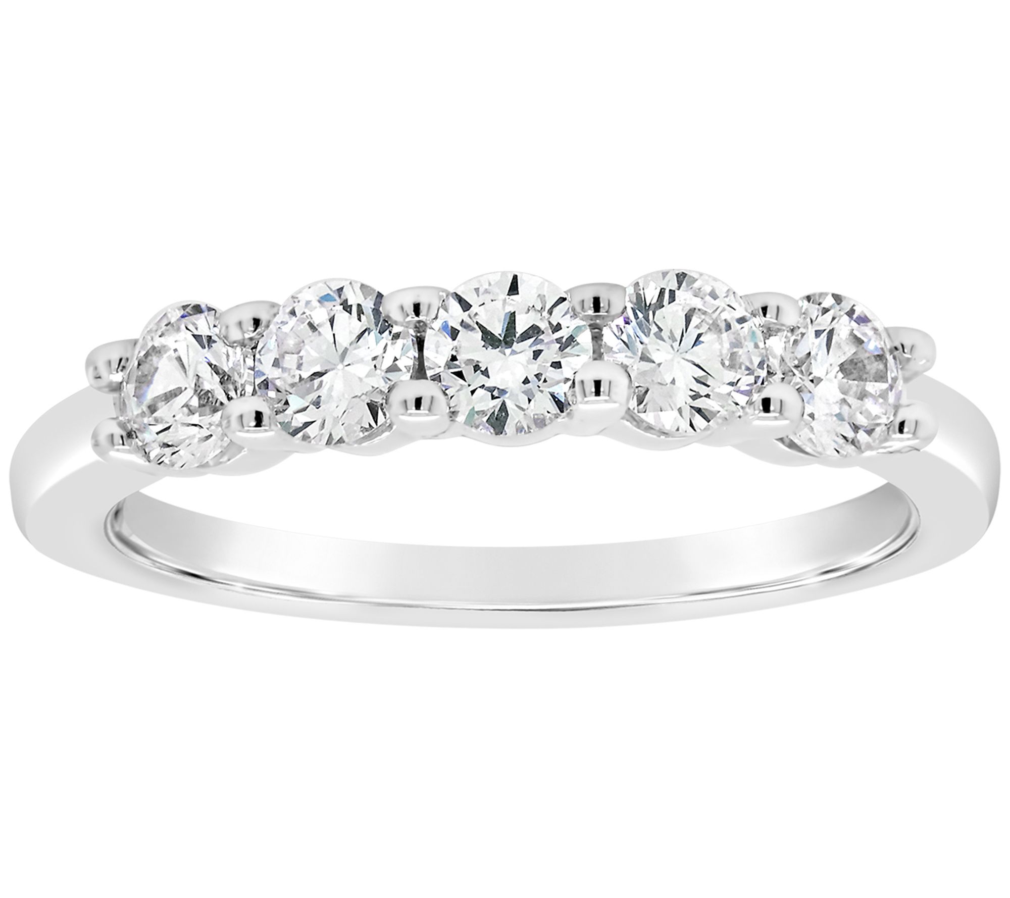 Affinity 3/4 cttw Diamond 5-Stone Band Ring, 14K Gold - QVC.com