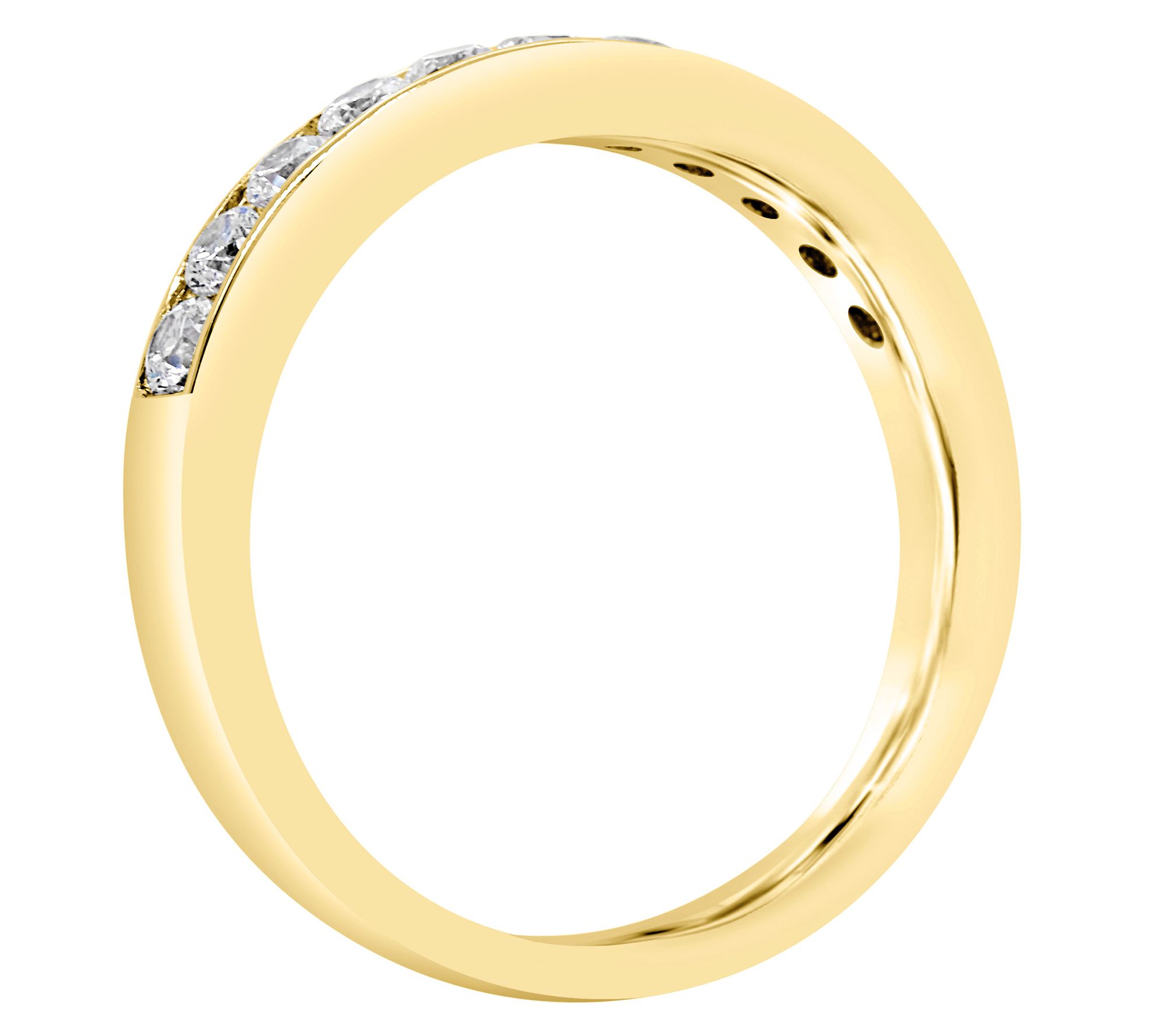 Affinity 14K Gold Channel Set 1/2 cttw Diamond Ring - QVC.com