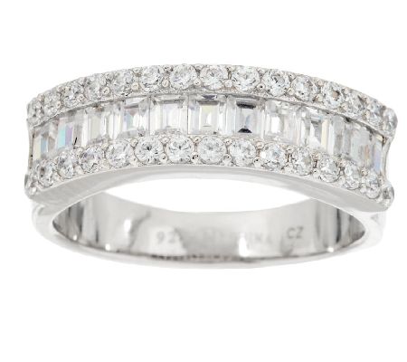 Qvc diamonique band deals rings