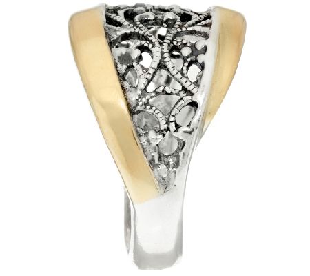 Or Paz Sterling Silver & 14K Gold Lace Ring - QVC.com