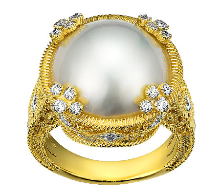Judith Ripka Sterling & 14K Clad Round Mabe Pearl Ring - Page 1 — QVC.com
