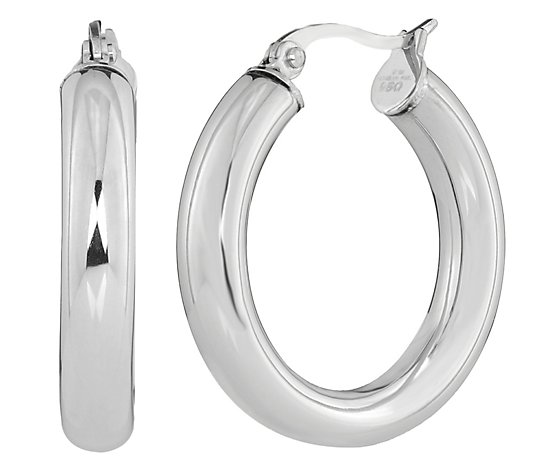 Steel by Design 1" Round Tube Hoop Earrings
