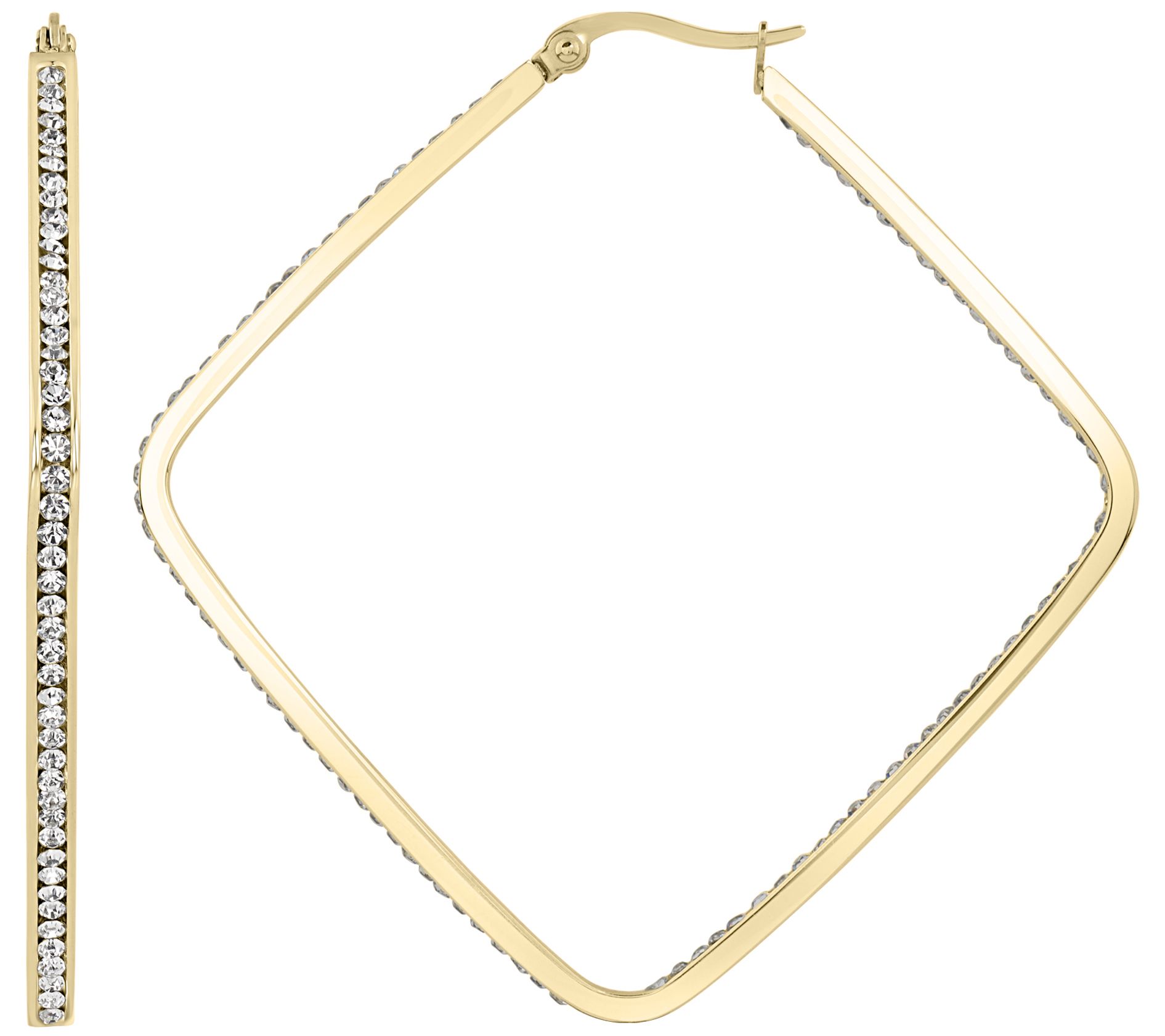 Steel by Design 2-3/8" Square Inside-Out Hoop Earrings