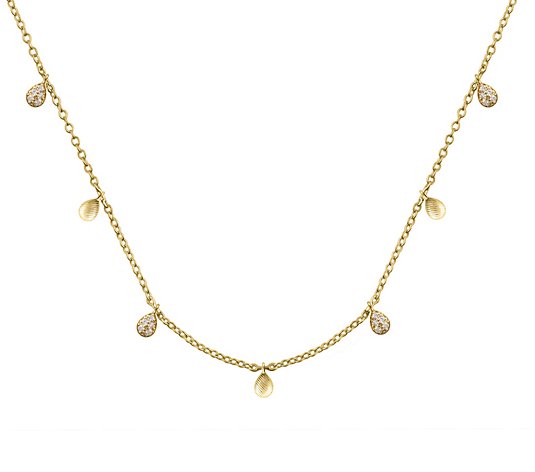 JUDITH Classic 14K Gold 0.15 cttw Diamond Station Necklace
