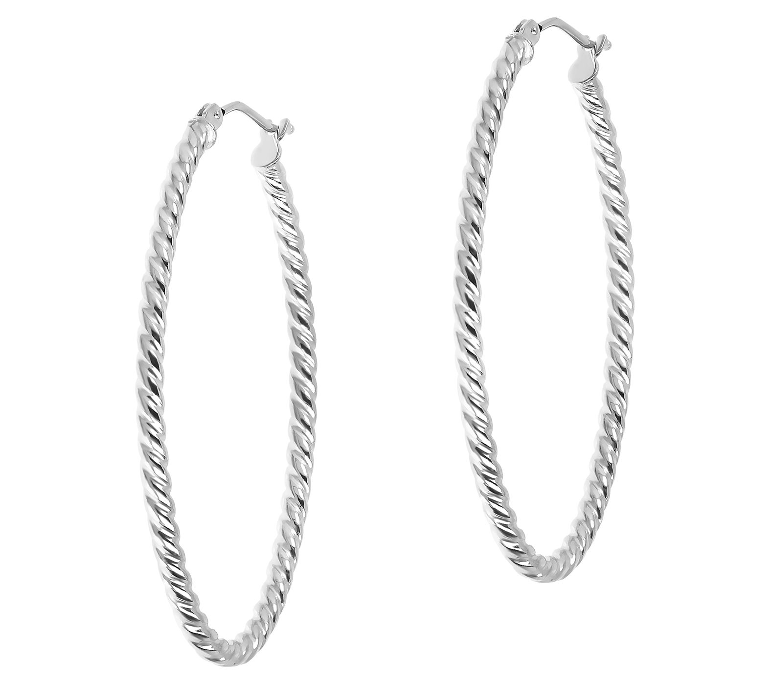 EternaGold 1-1/2" Twisted Oval Hoop Earrings, 1 4K Gold
