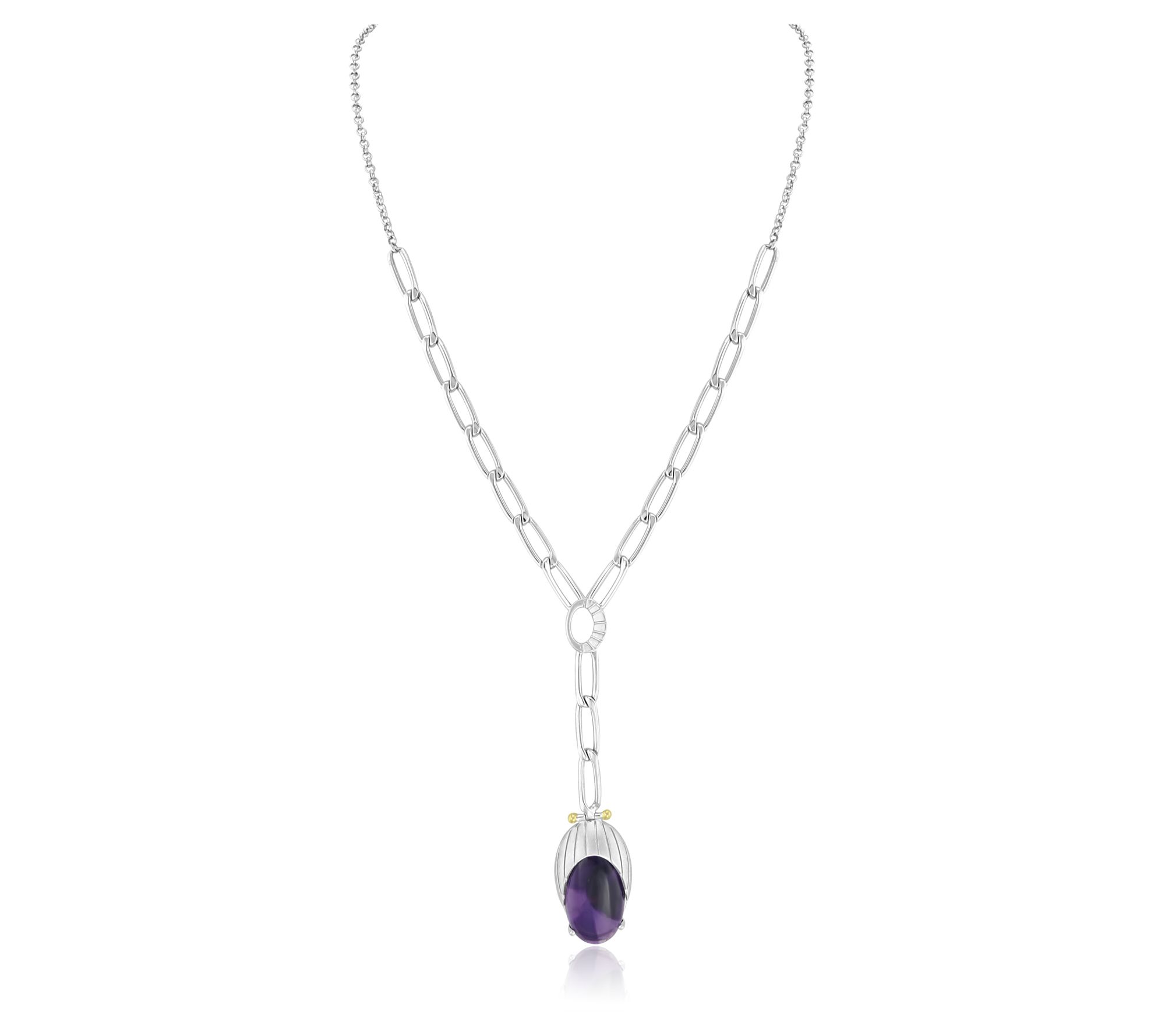 Generation Gems Sterling Silver Gemstone L ariat Necklace