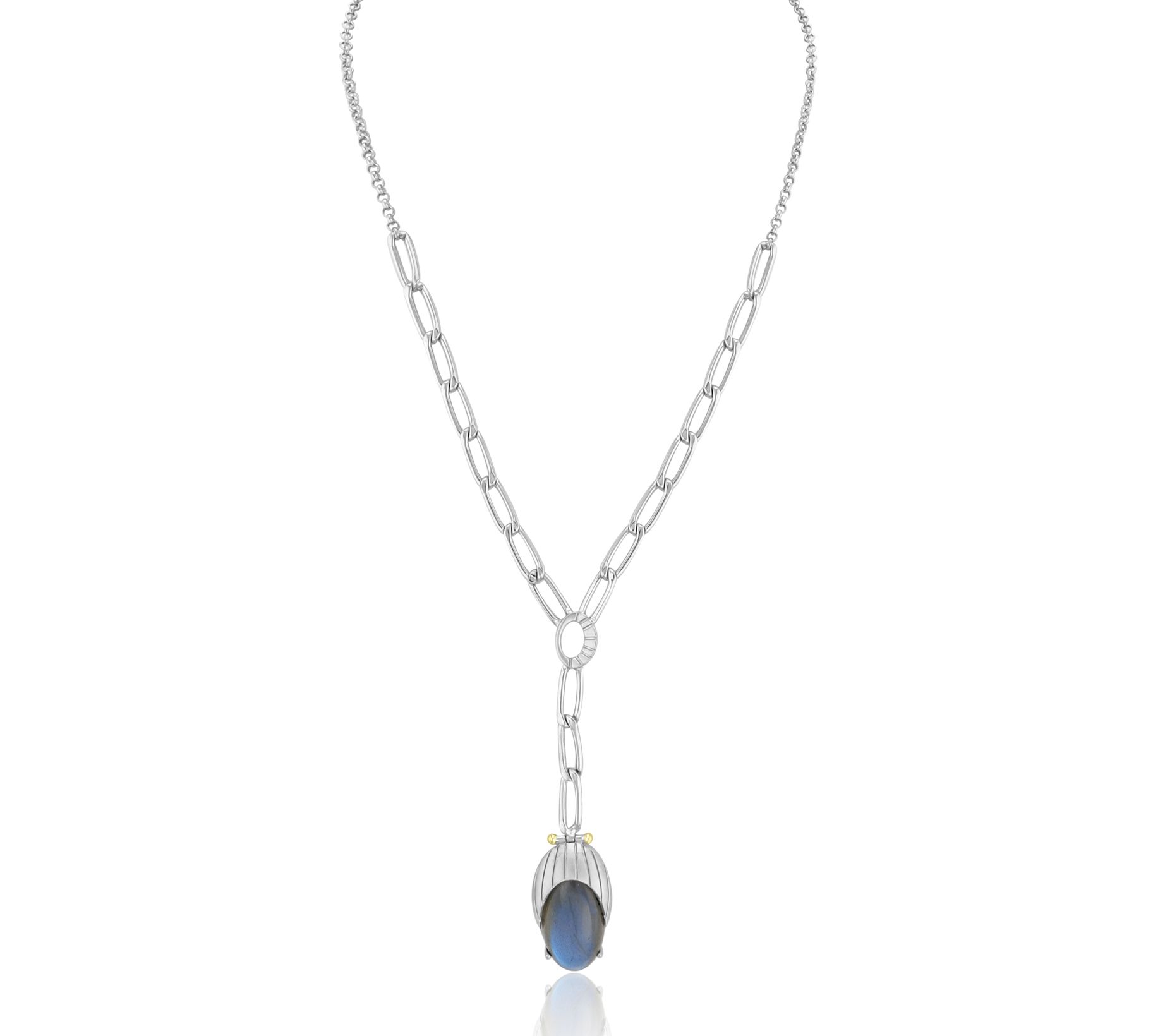 Generation Gems Sterling Silver Gemstone L ariat Necklace