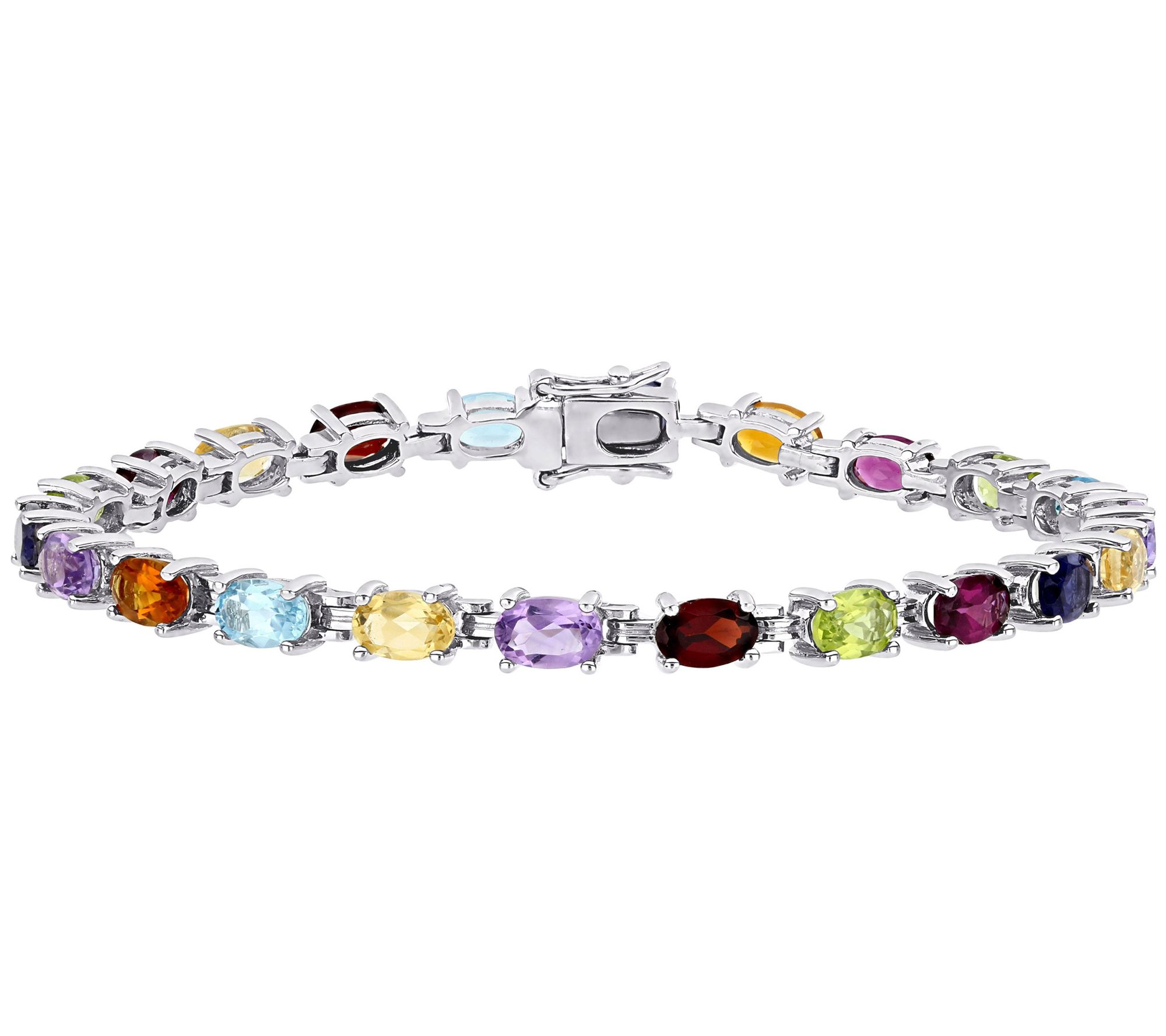 Affinity Gems 10.15 cttw Multi-Gemstones Bracel et, Sterling