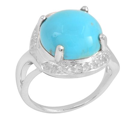 Affinity Gems 6.05 cttw Turquoise & White TopazRing, Sterling