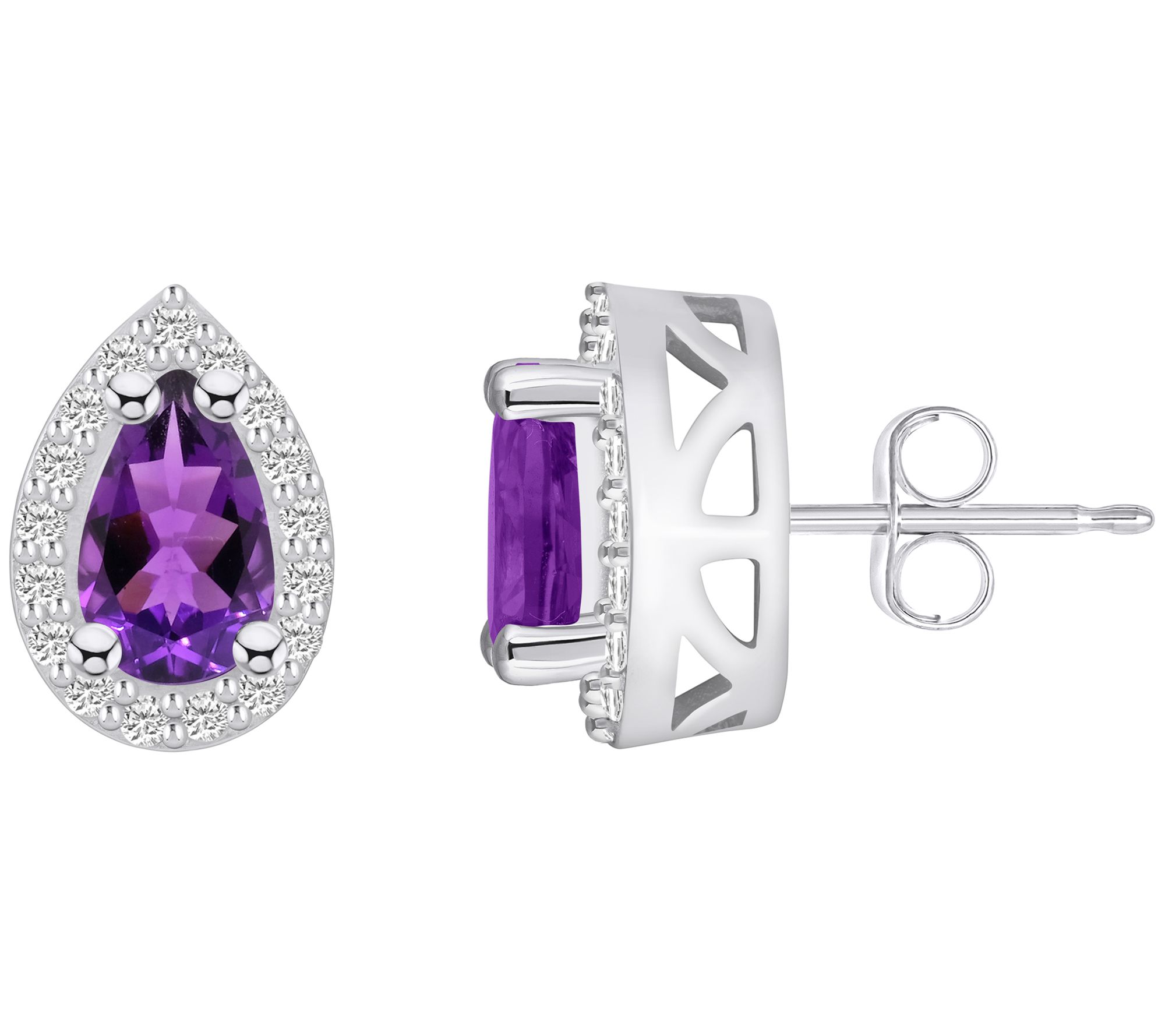 Affinty Gems Pear Gemstone & Diamond Earr ings,14K