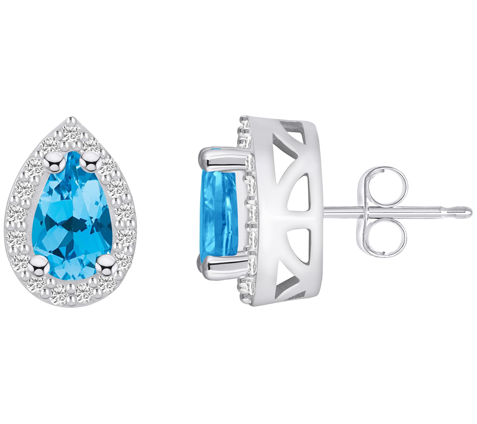 Affinty Gems Pear Gemstone & Diamond Earr ings,14K