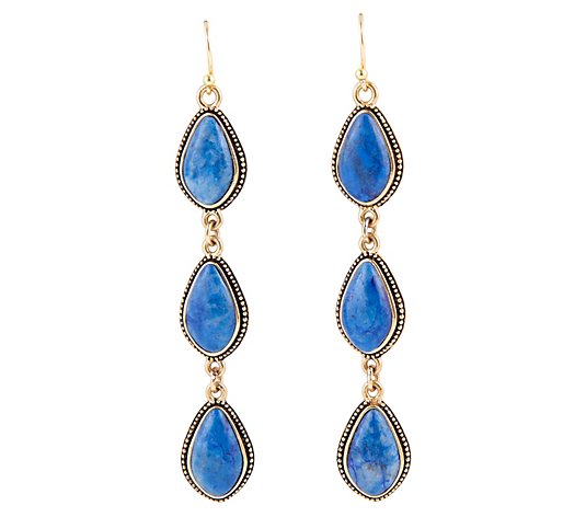 Barse Artisan-Crafted Lapis Dangle Earrings