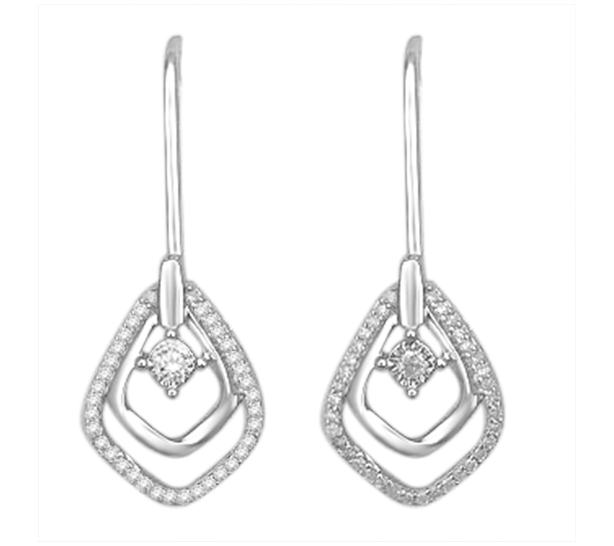 Affinity Diamonds Drop Leverback Earrings, Sterling Silver