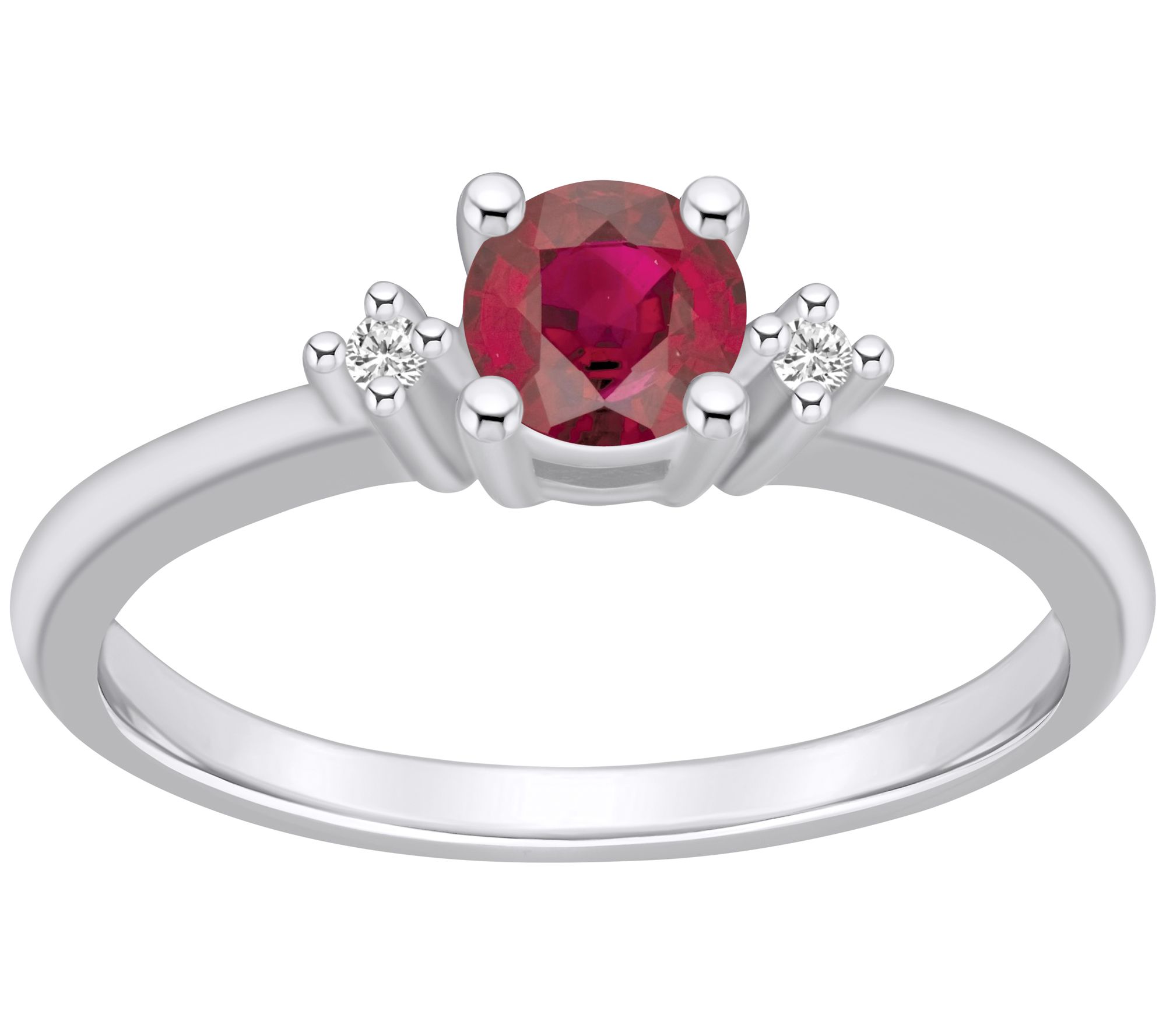 Affinity Gems Round Gemstone & Diamond Accent Rng, 14K Gold