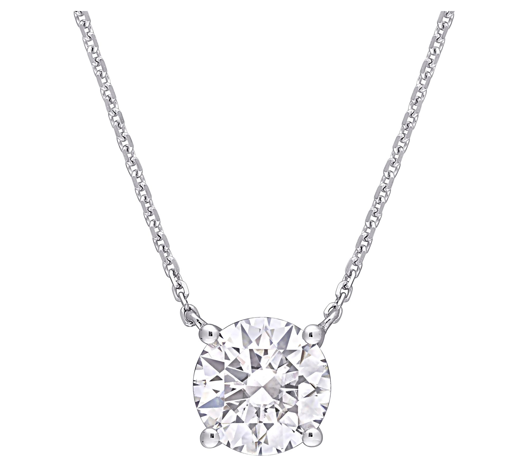 MoissanIce Moissanite 1.85 cttw Solitaire Necklace, 14K Gold