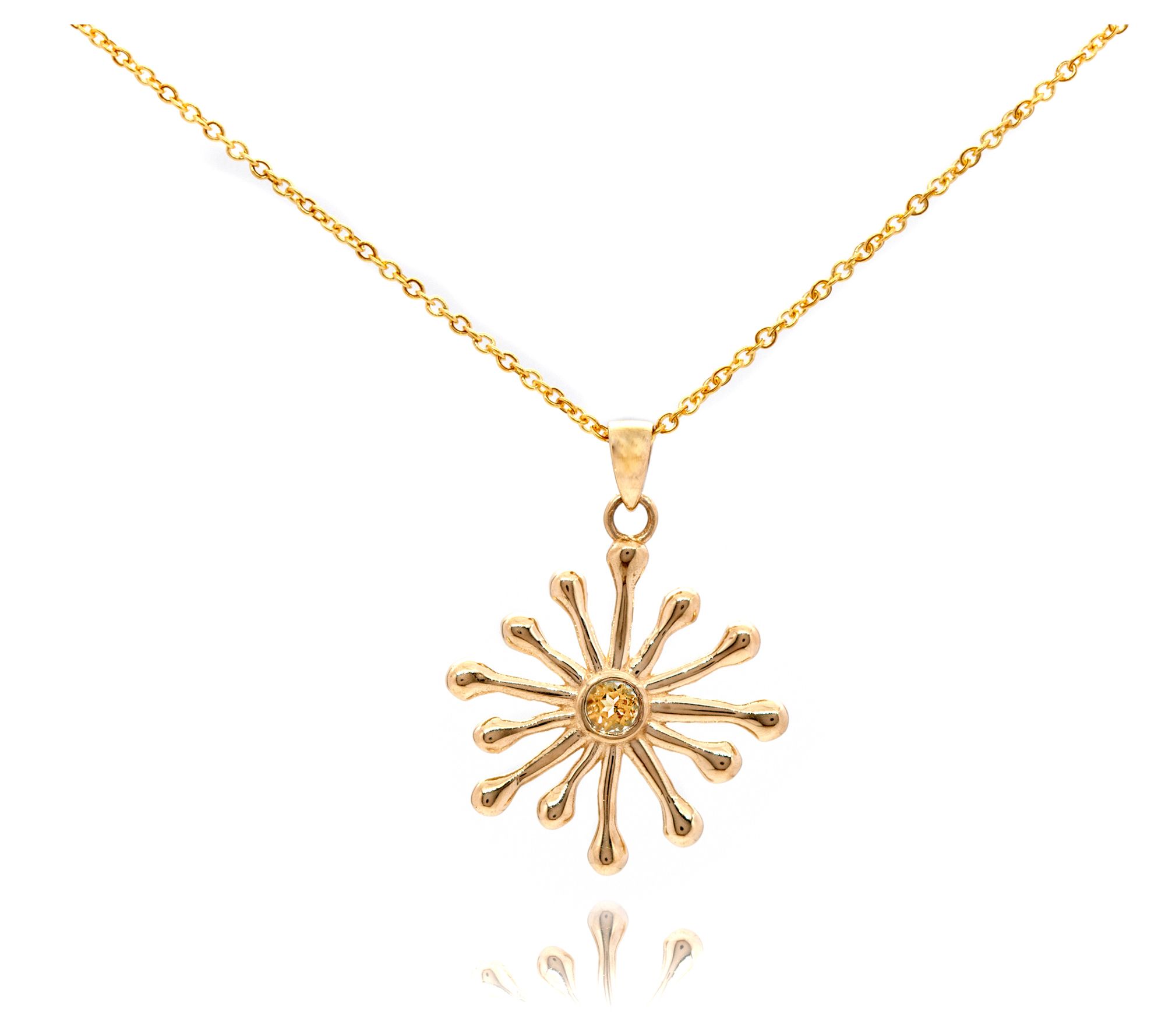 Adi Paz 14K Sun Ray Gemstone Pendant w/ Chain