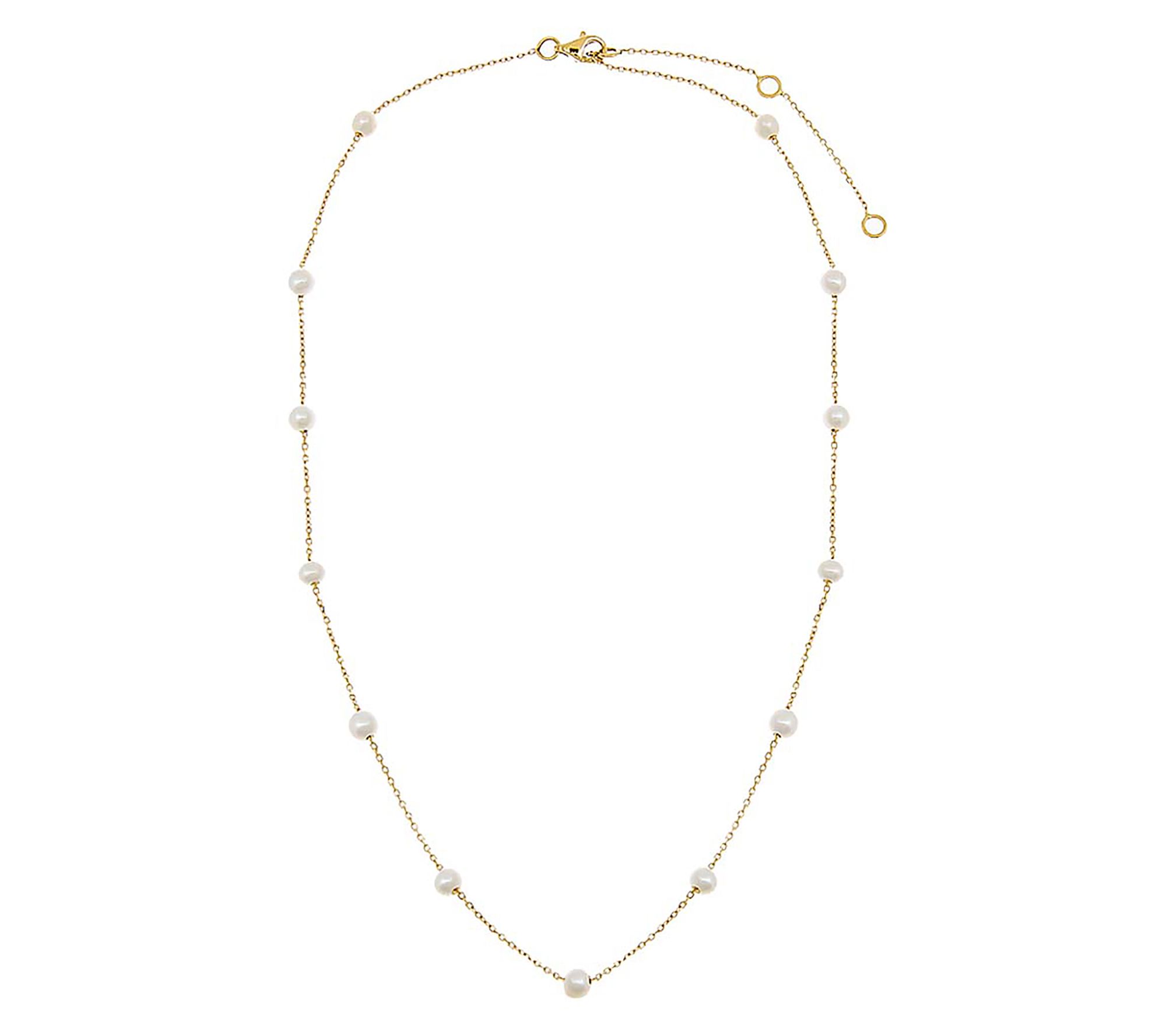 By Adina Eden 14K Gold Cultured Pearl Station Ncklace