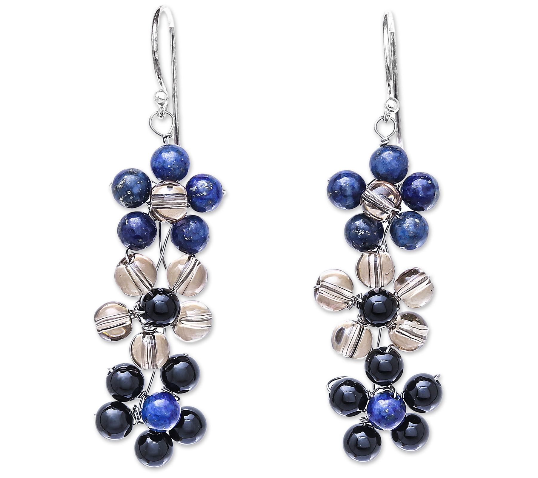 Buy Clear Crystal Bead Work Dangler Earrings Online - W for Woman