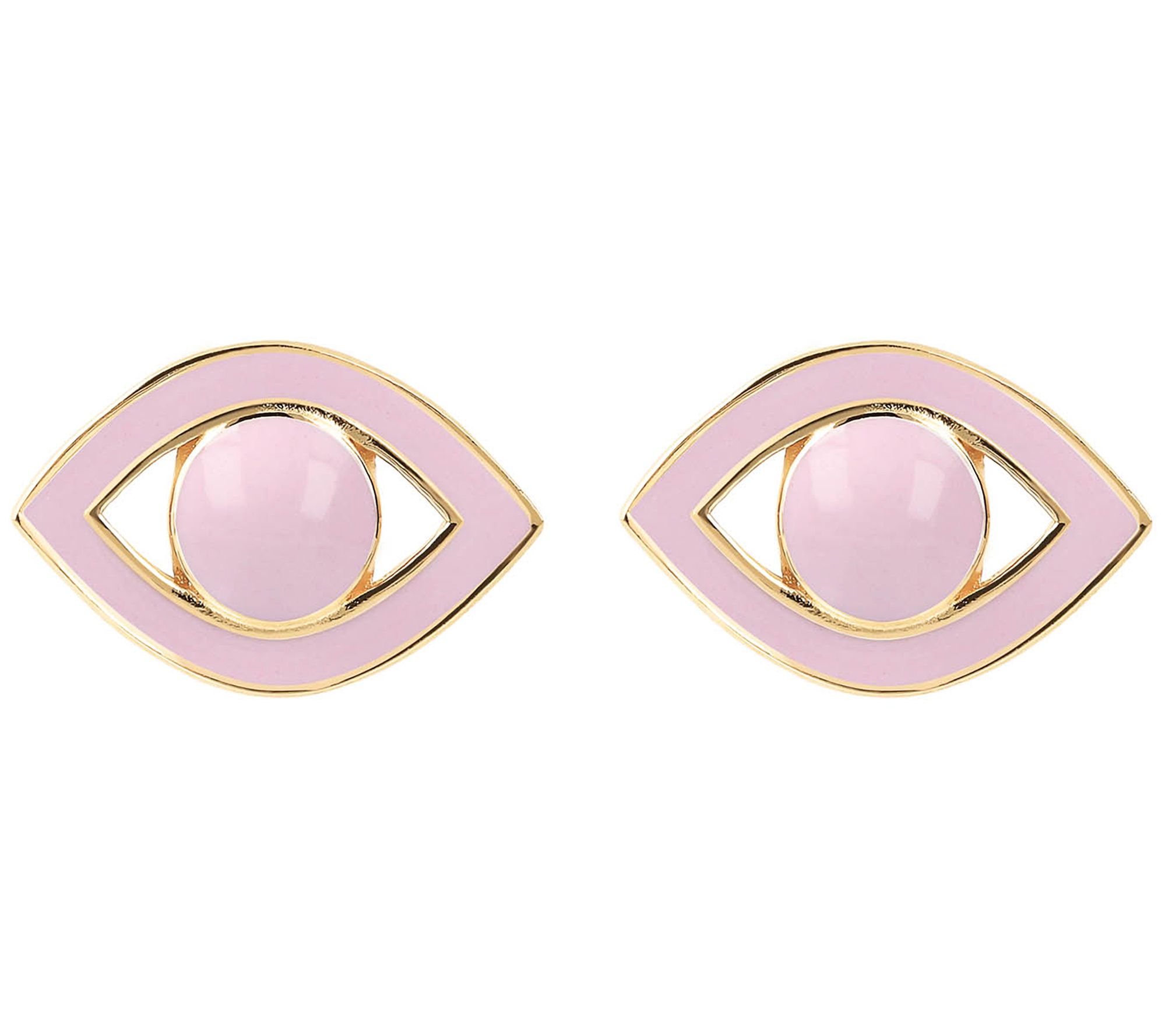 Netali Nissim Enamel Evil Eye Stud Earrings, 18K Gold Plated