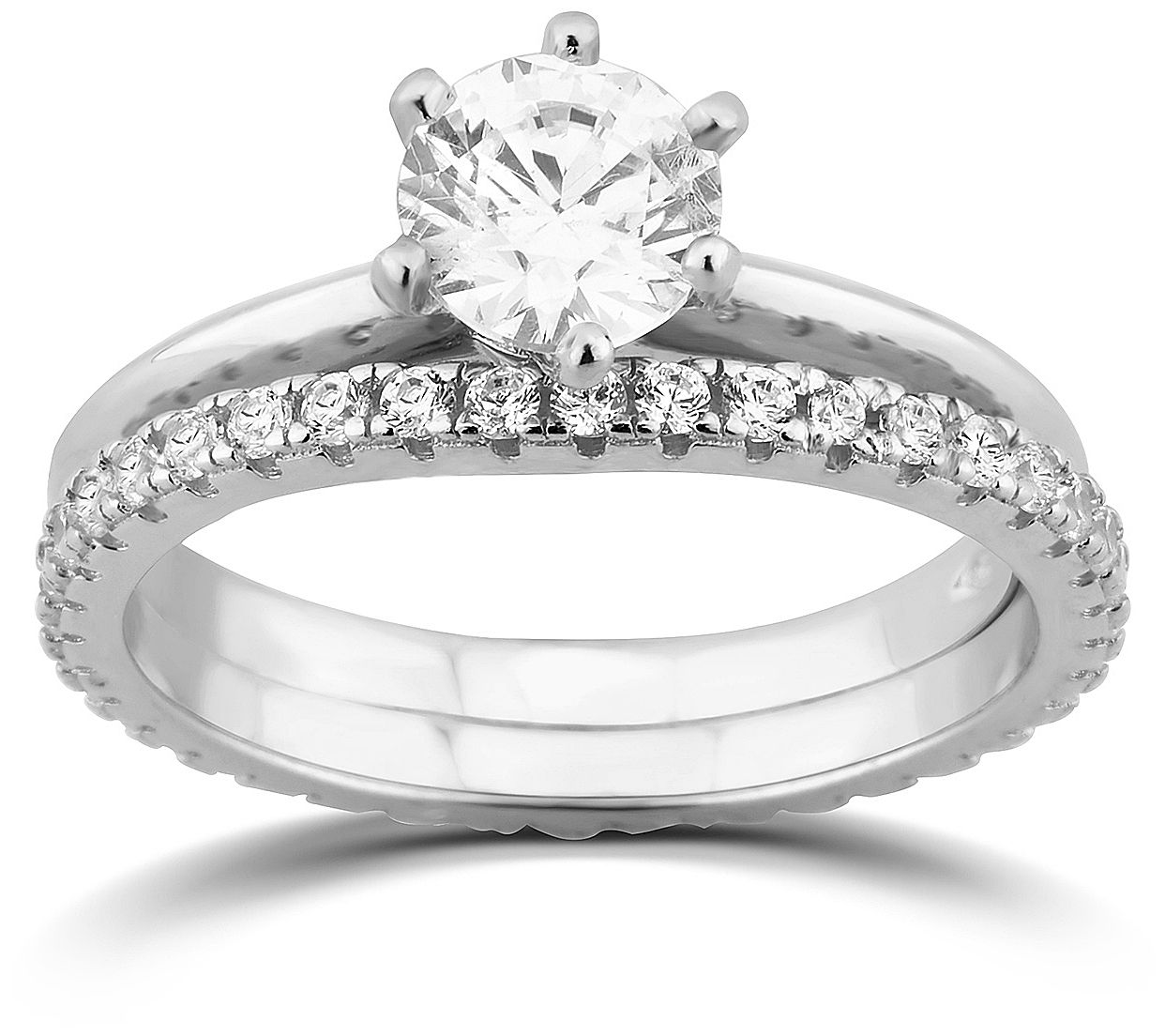 Diamonique 2.90 cttw Round Cut Bridal Ring S et, Sterling