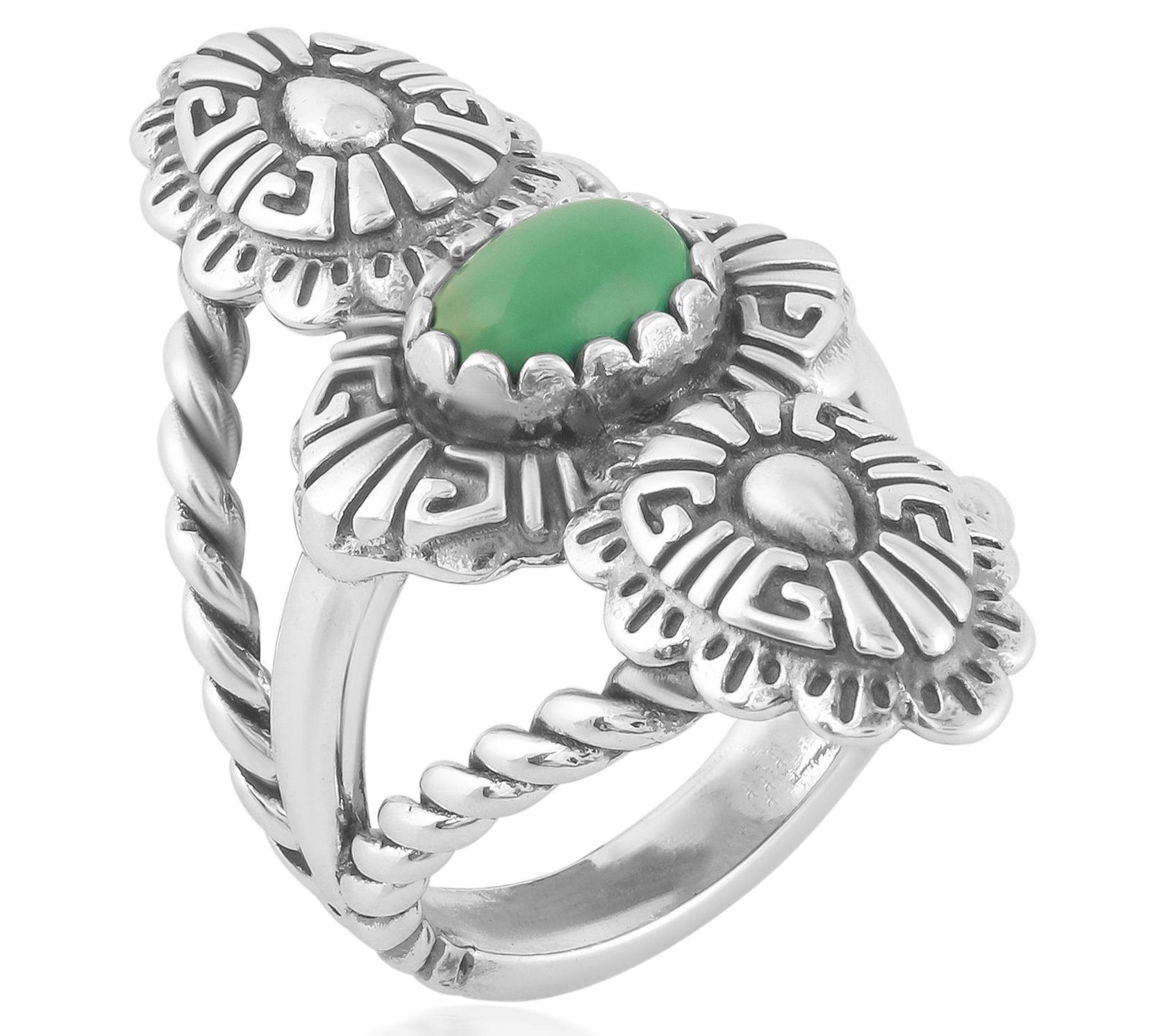 American West Sterling Silver Elongated Turquoise Ring