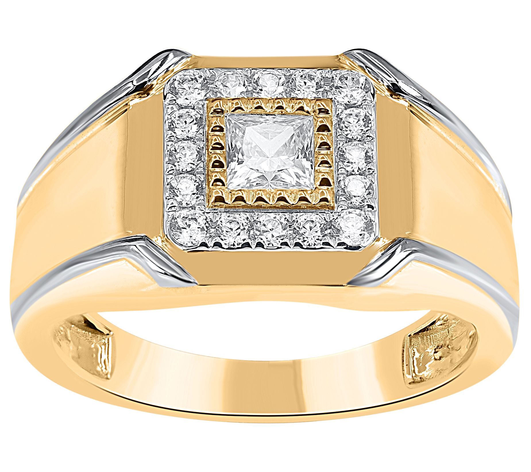 Affinity Diamonds Men's 0.75 cttw Bold Two-Tone Ring, 14K