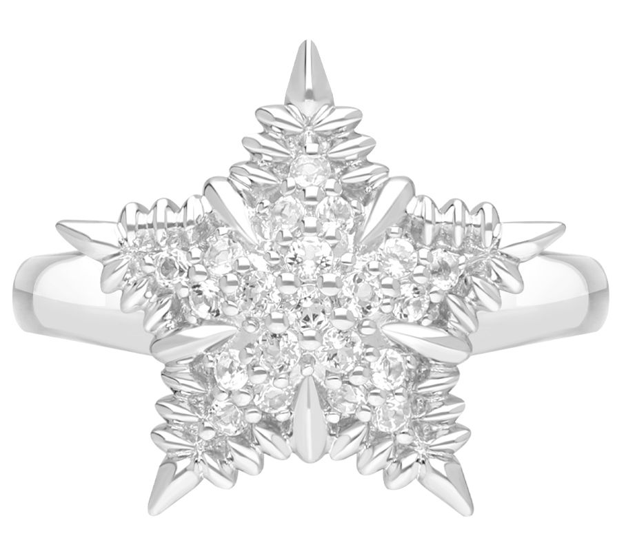 Margo Manhattan Sterling Silve r White Topaz S ophia Star Ring