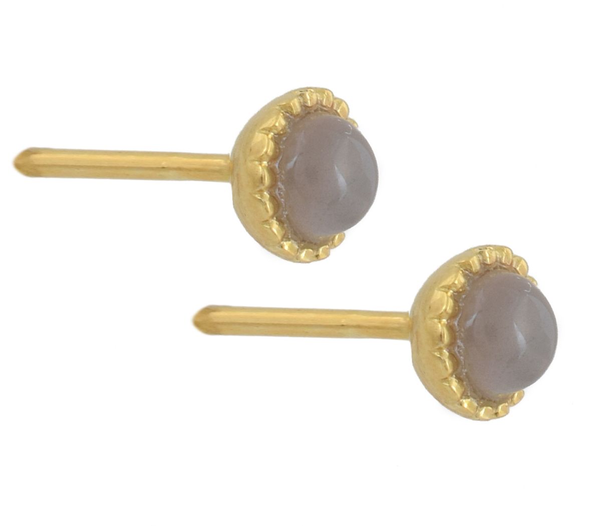 Affinity Gems Round Gemstone Stud Earrings, 14KGold Plated