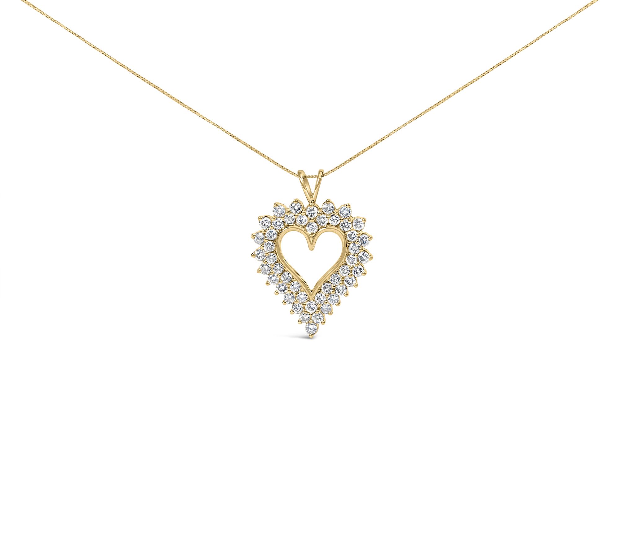 Haus of Brilliance 3.00 cttw Diamond Heart Necklace, Sterling