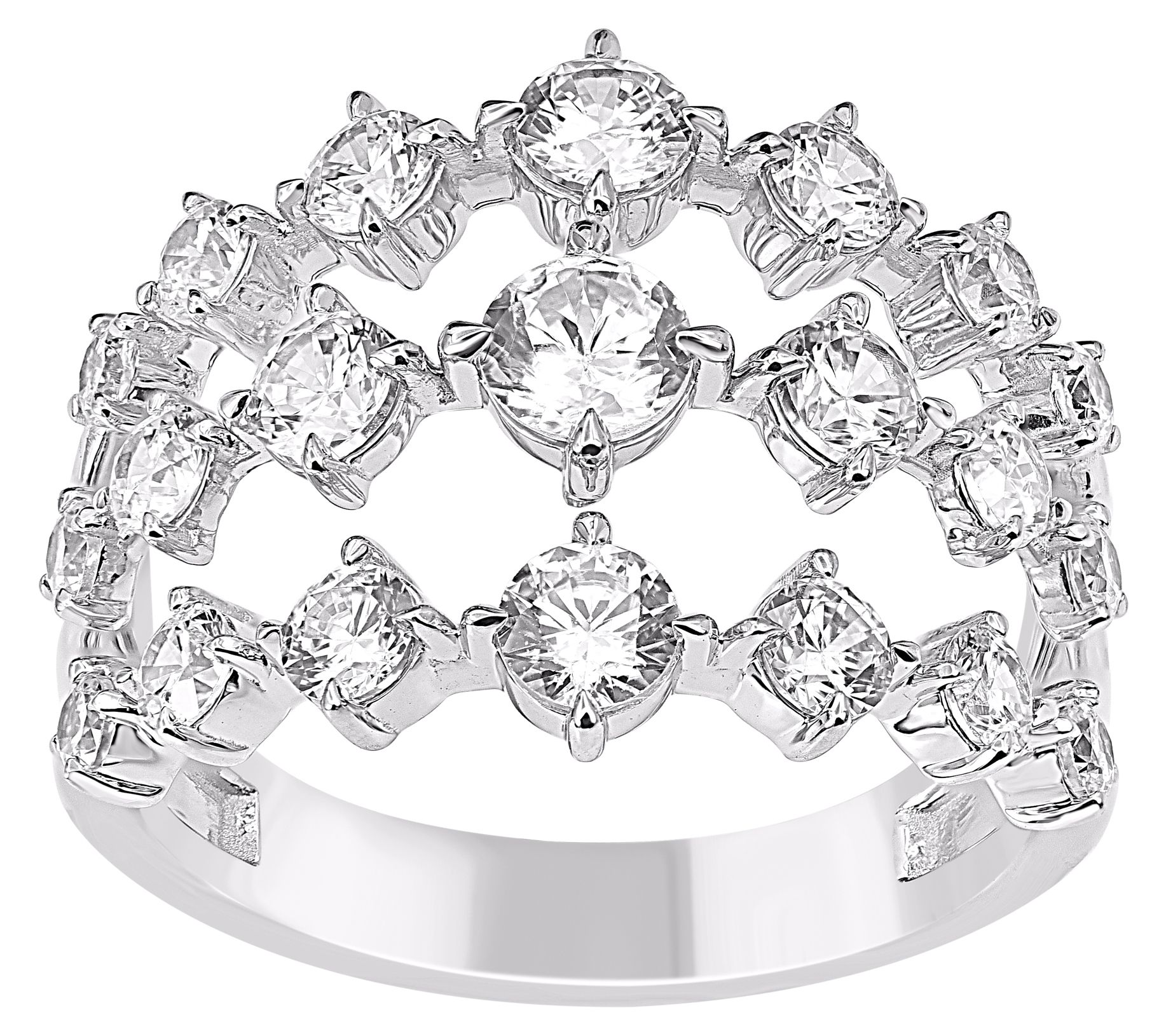 Affinity Diamonds 2.00 cttw Highway Ring, 14K White Gold