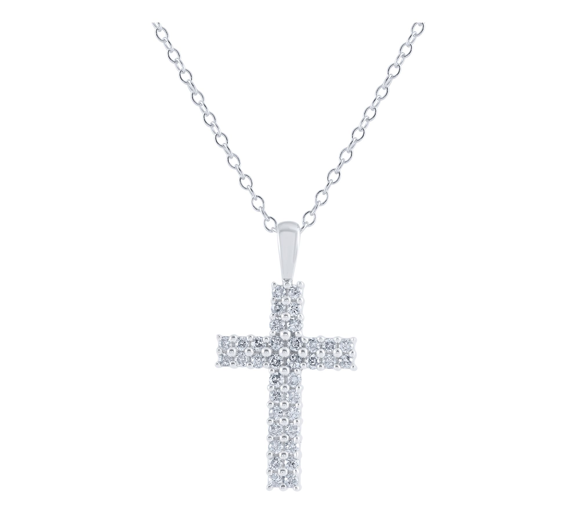 Affinity Diamonds 0.25 cttw Cross Pendant w/ Chain, 14K Gold