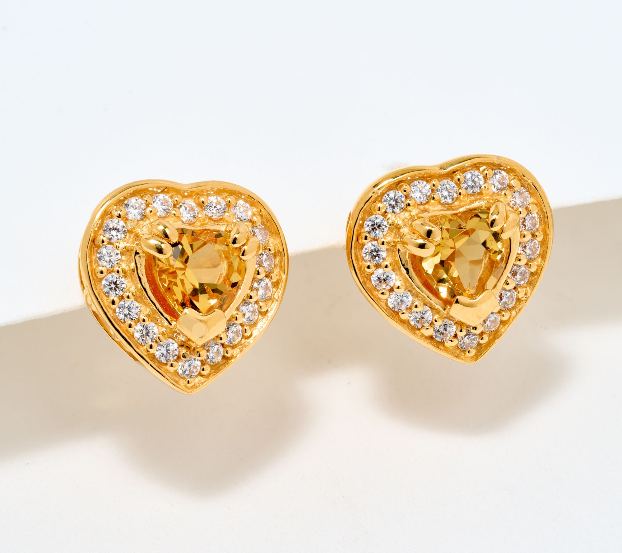 "As Is" JMH Jewellery Sterling Silver and Gemstone Heart Stud