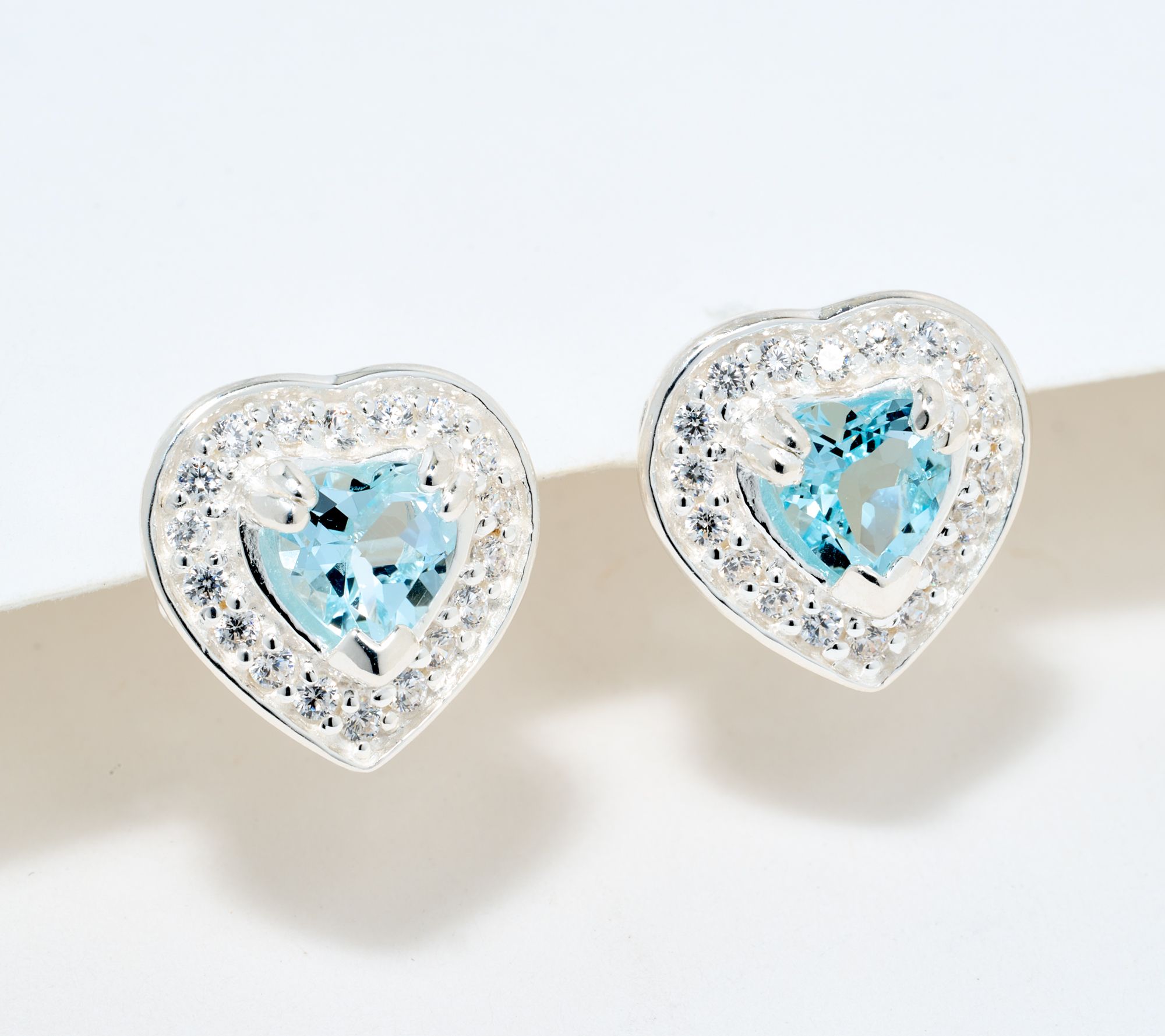 "As Is" JMH Jewellery Sterling Silver and Gemstone Heart Stud