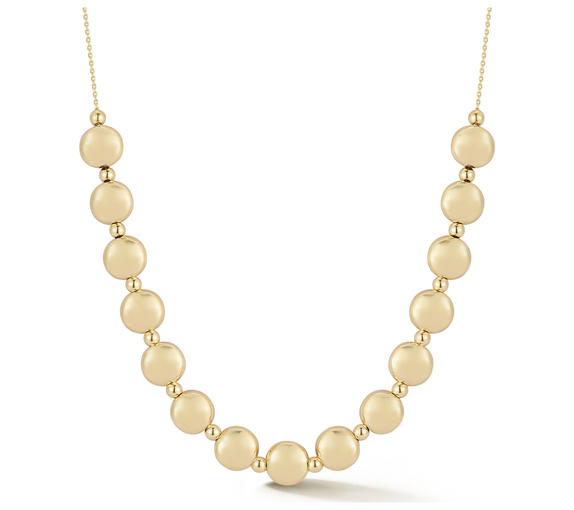 Italian Gold Bold Disc Necklace, 14K