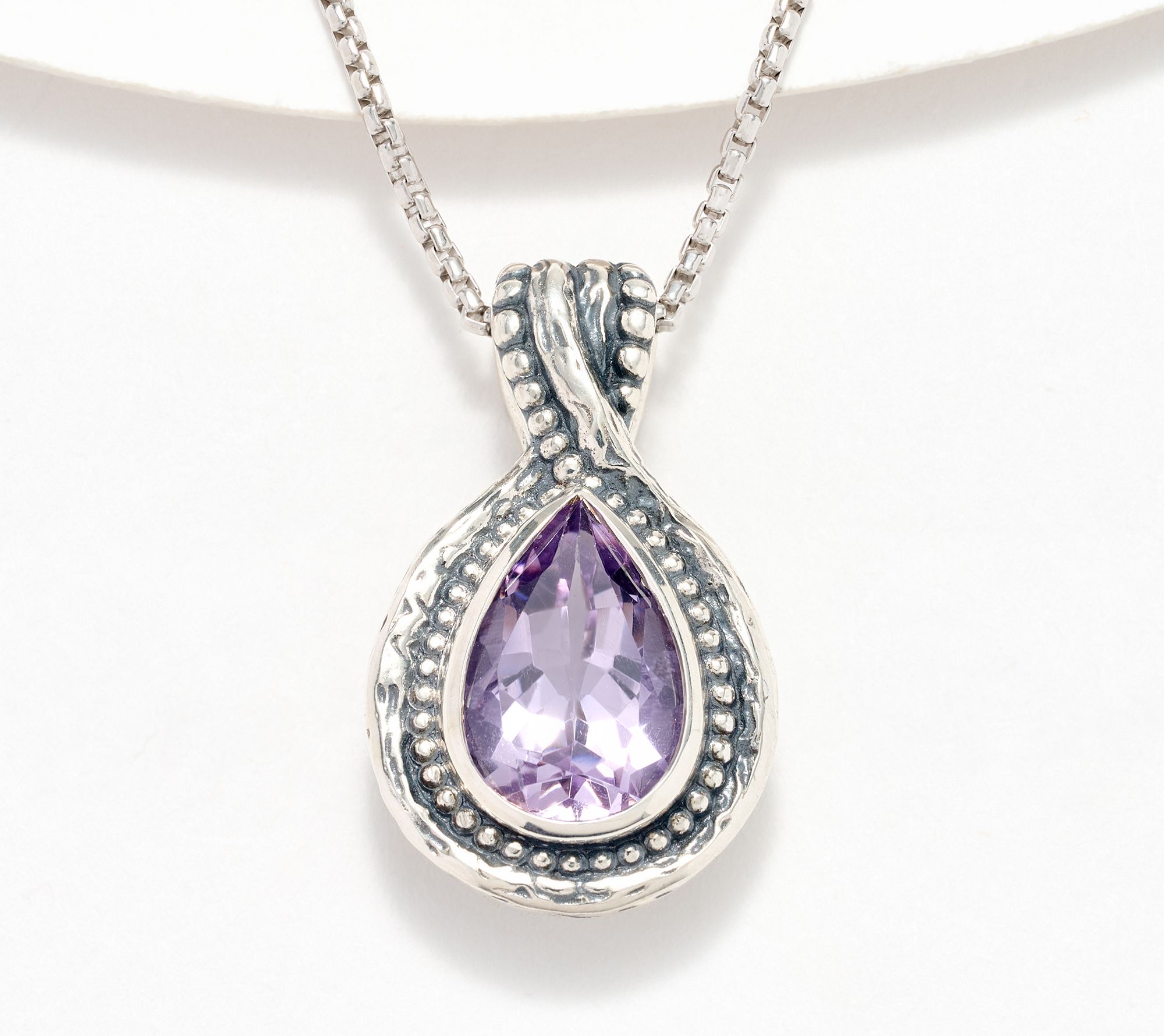 Or Paz Sterling Silver Pear Gemstone Pendant Necklace