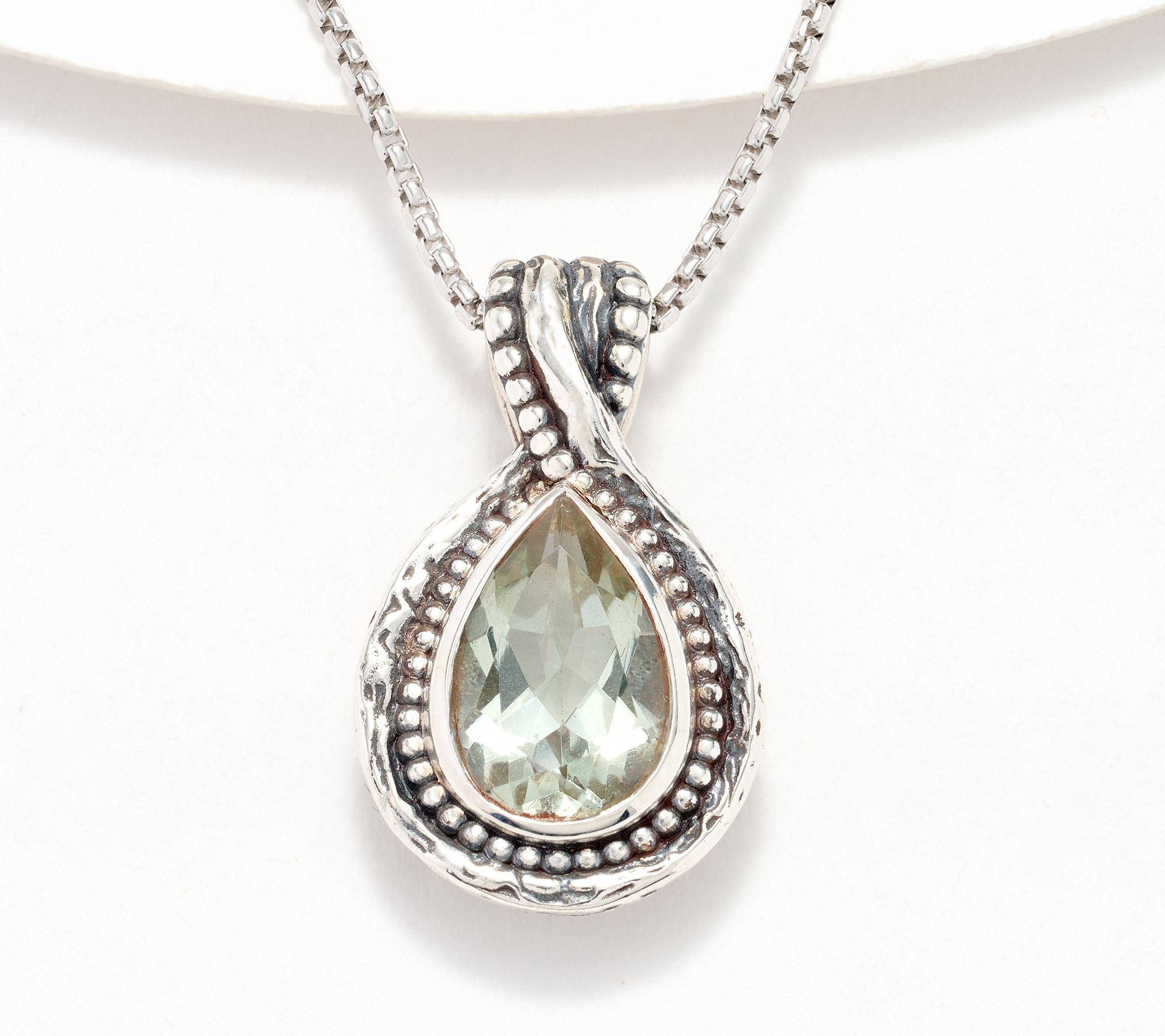 Or Paz Sterling Silver Pear Gemstone Pendant Necklace
