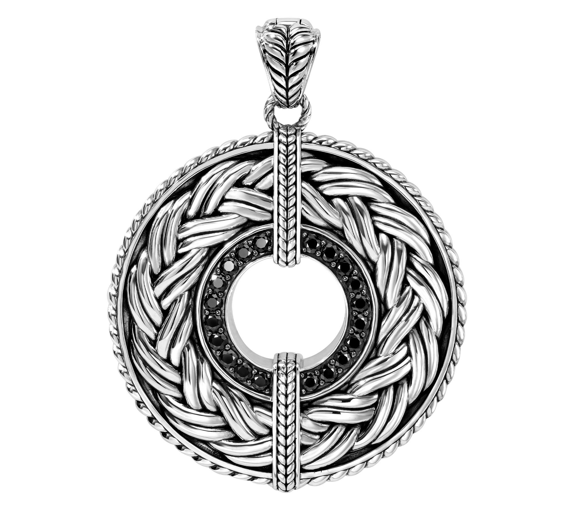 JAI Sterling Silver Black Spinel Legacy Woven Texture Enhancer