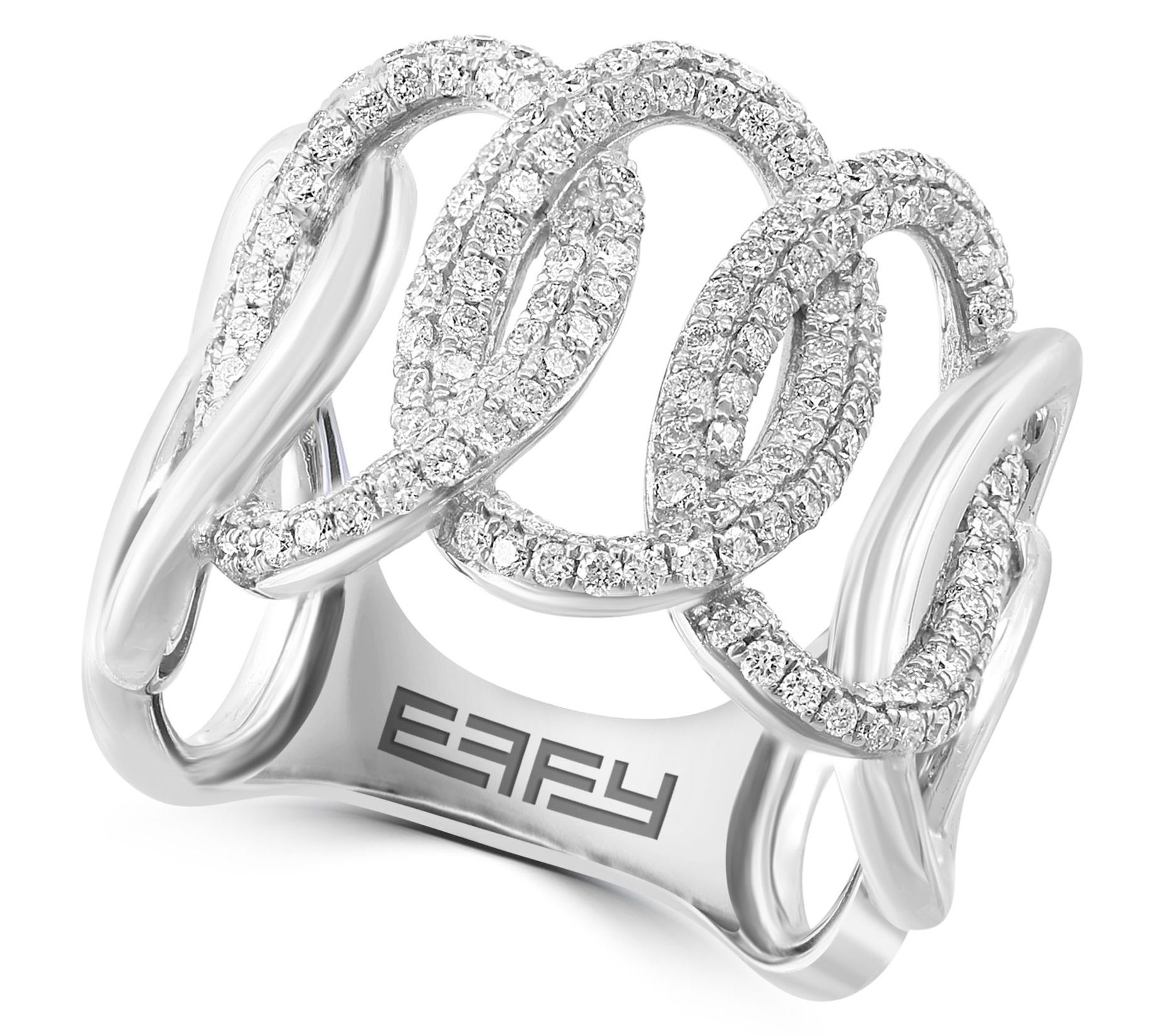 Effy 1.00 cttw Diamond Interloop Ring, 14K White Gold